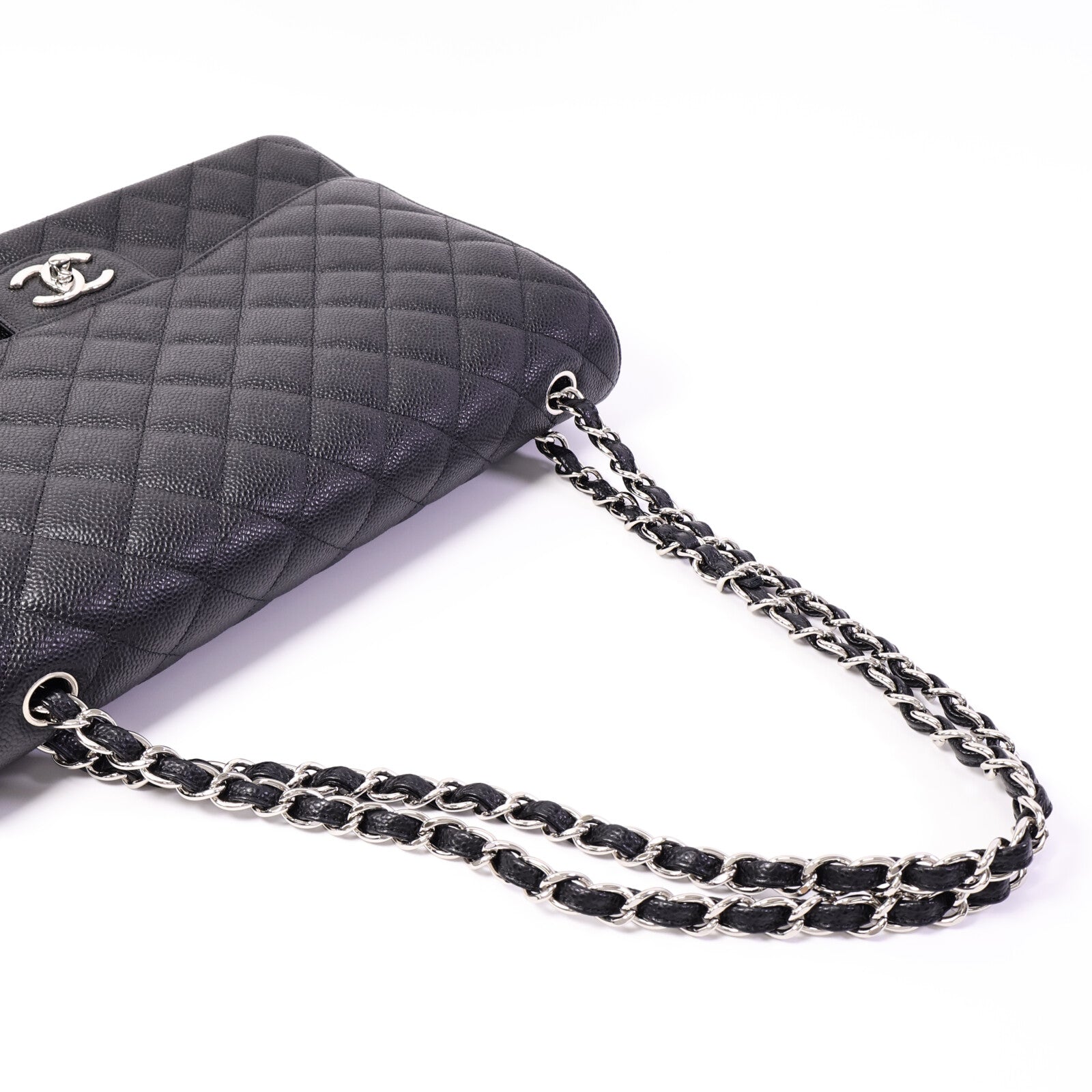 CHANEL 牛皮皮革Maxi Classic鏈帶肩背袋
