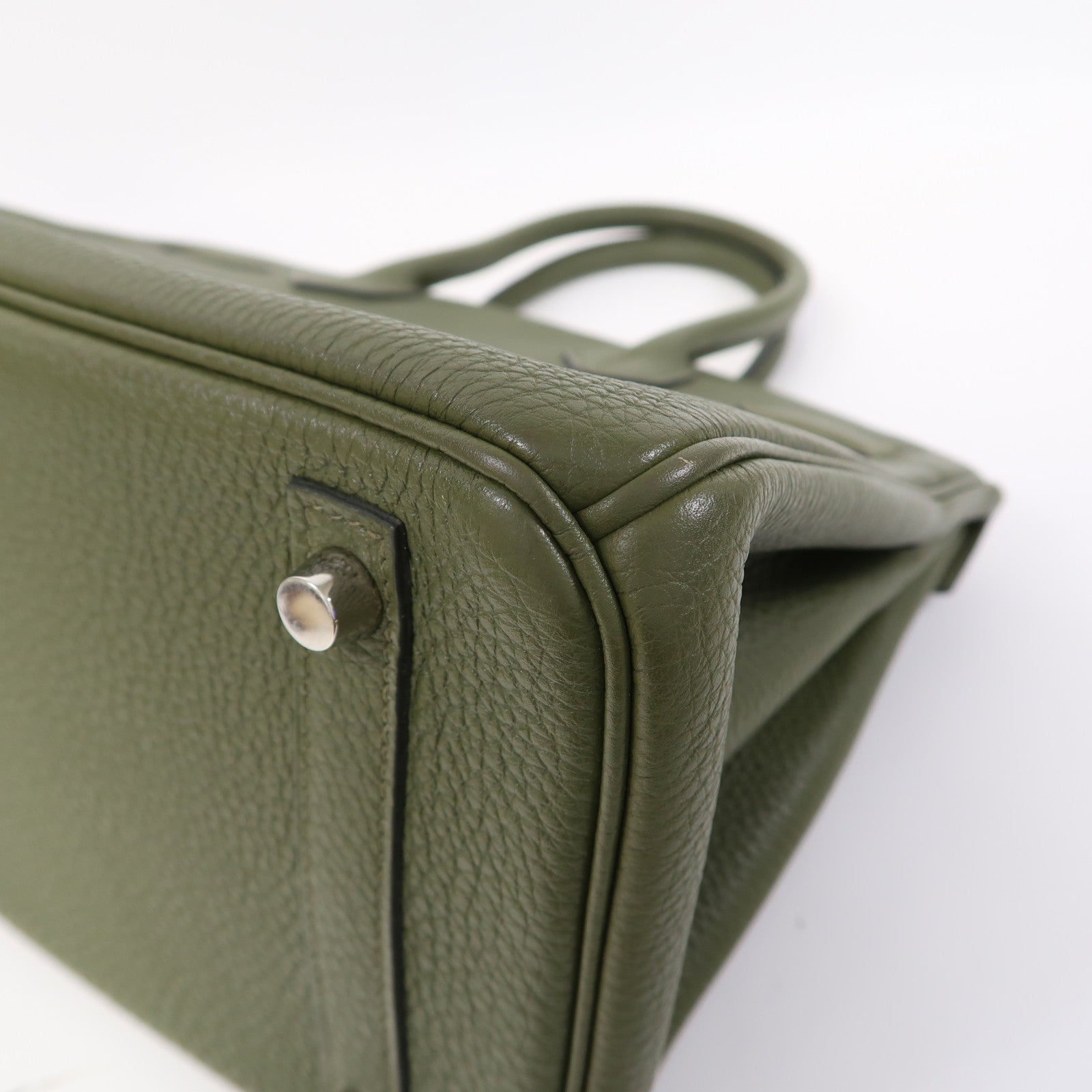 HERMES Togo皮革Birkin 30銀扣手挽袋Pelouse/草坪綠色