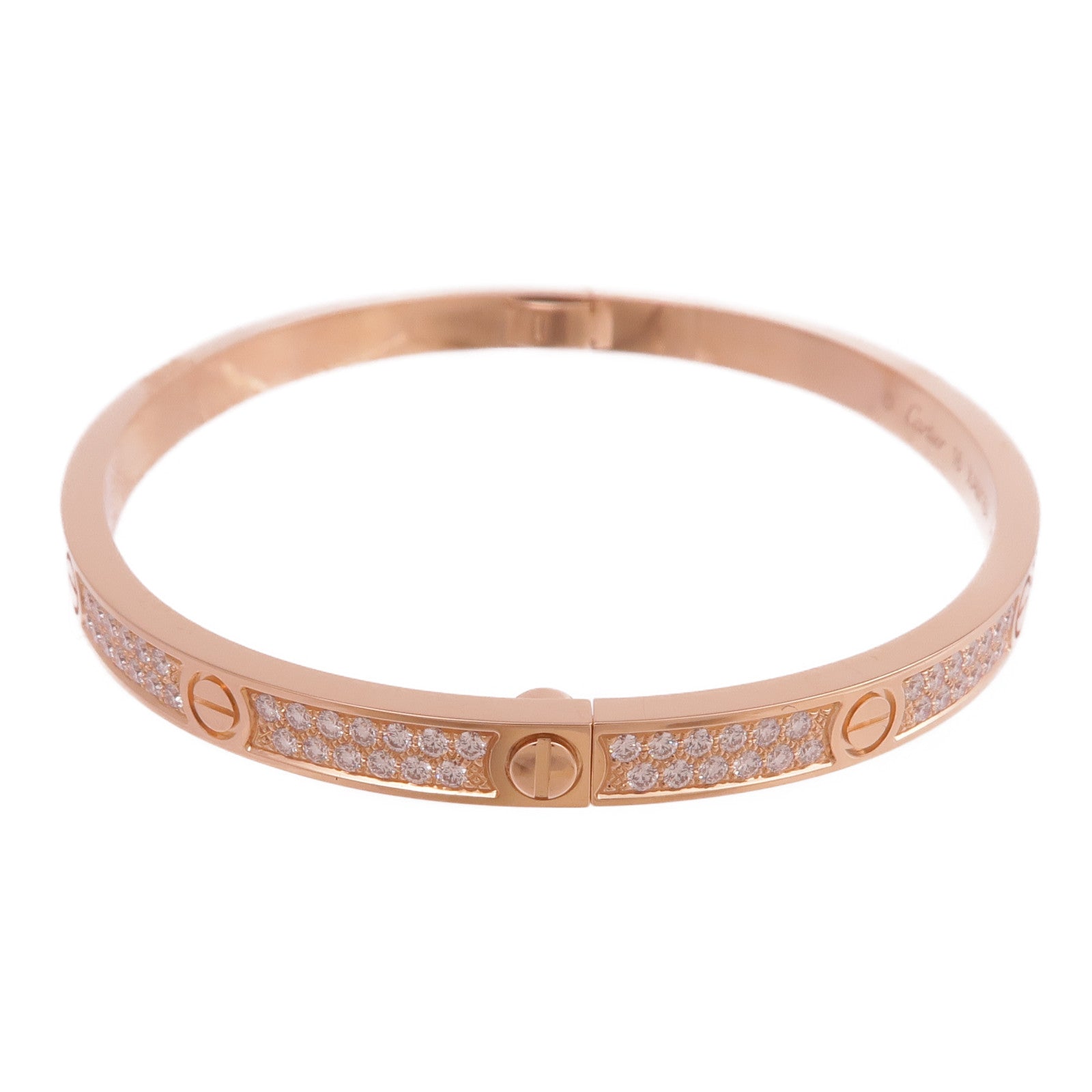 CARTIER 18K玫瑰金Love Bracelet Small Model Full Diamonds鑽石手鐲Cartier#16