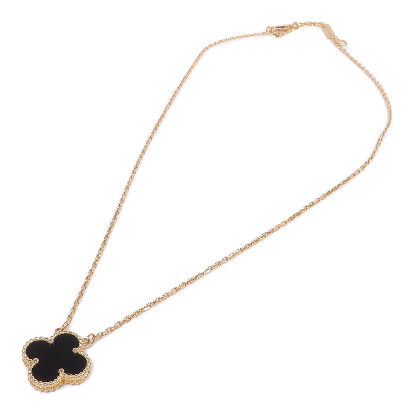 Van Cleef & Arpels 18K黃金Vintage Alhambra Pendant縞瑪瑙項鍊