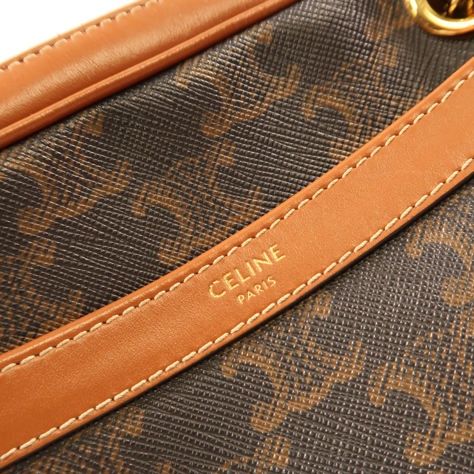 CELINE 塗層帆布Small Patapans金扣鏈帶肩背袋
