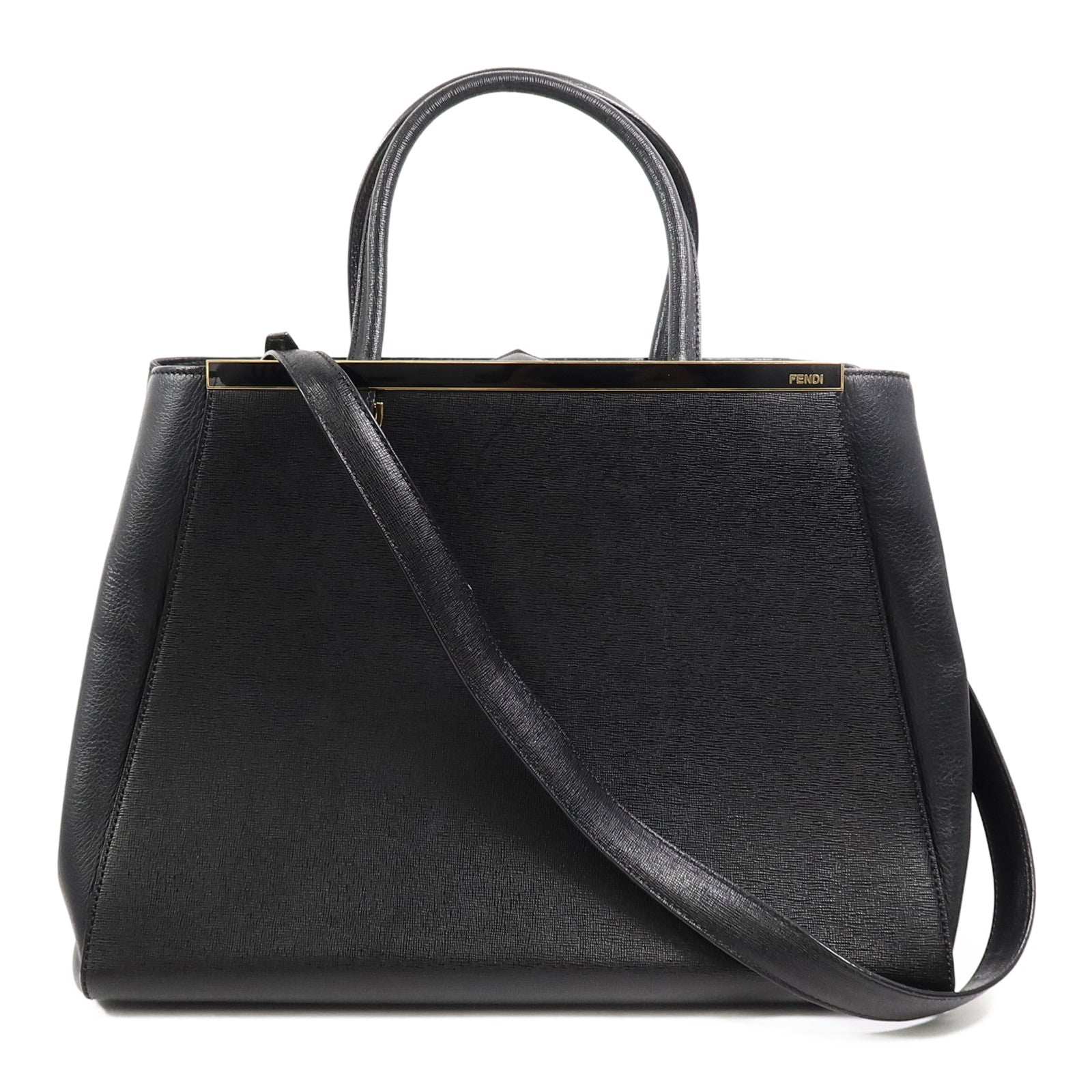 FENDI 牛皮皮革2 Jours金扣手挽肩背兩用袋