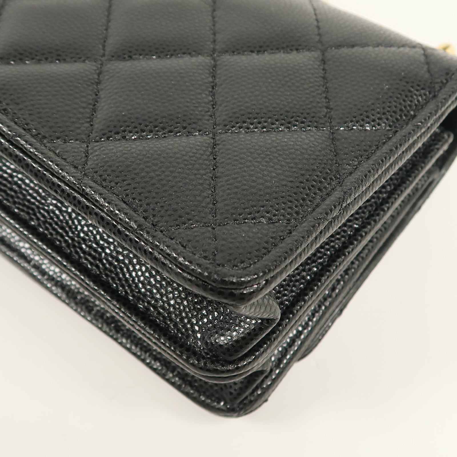 CHANEL 牛皮皮革Shoulder Bag金扣鏈帶肩背袋
