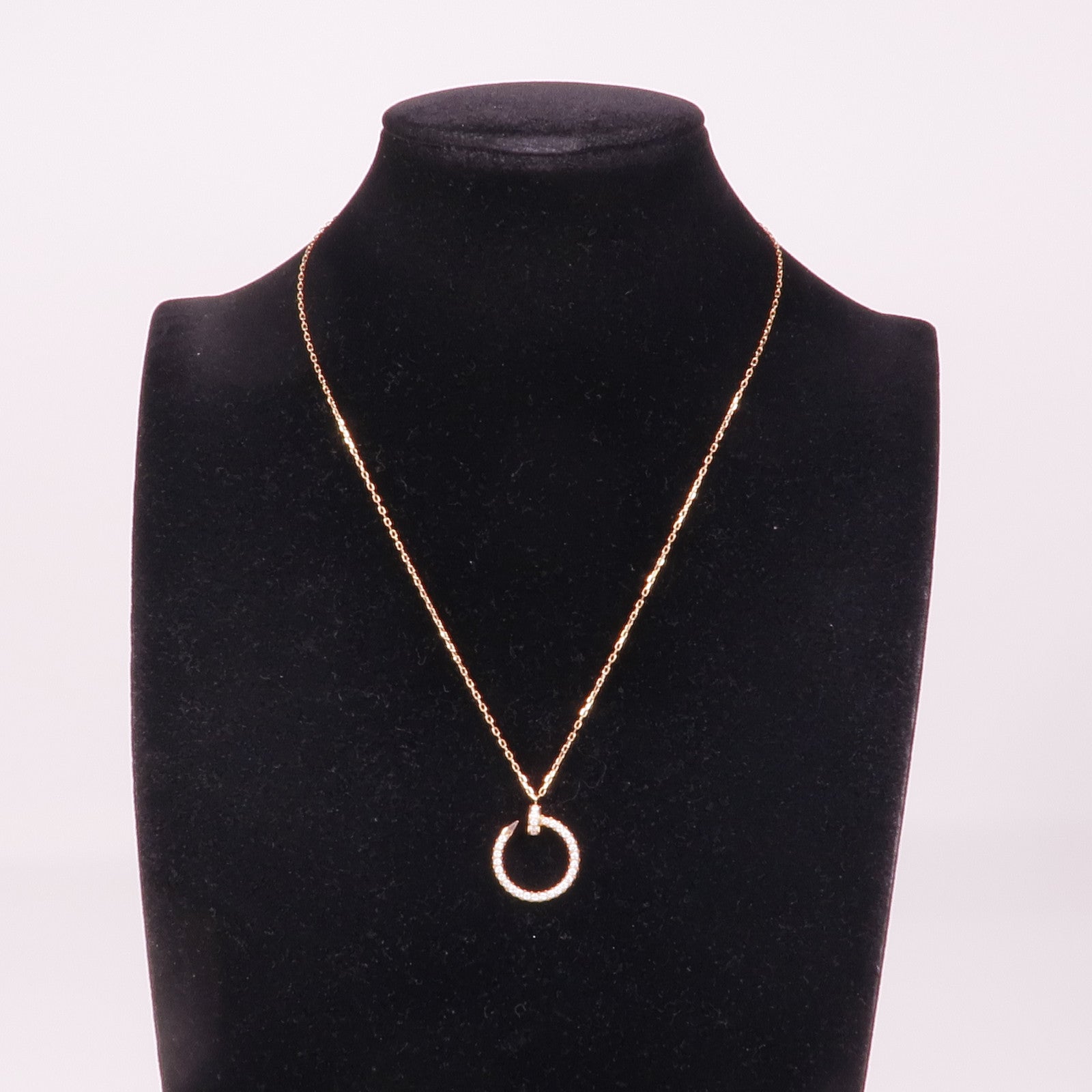 CARTIER 18K玫瑰金Juste un Clou Diamonds Necklace鑽石項鍊