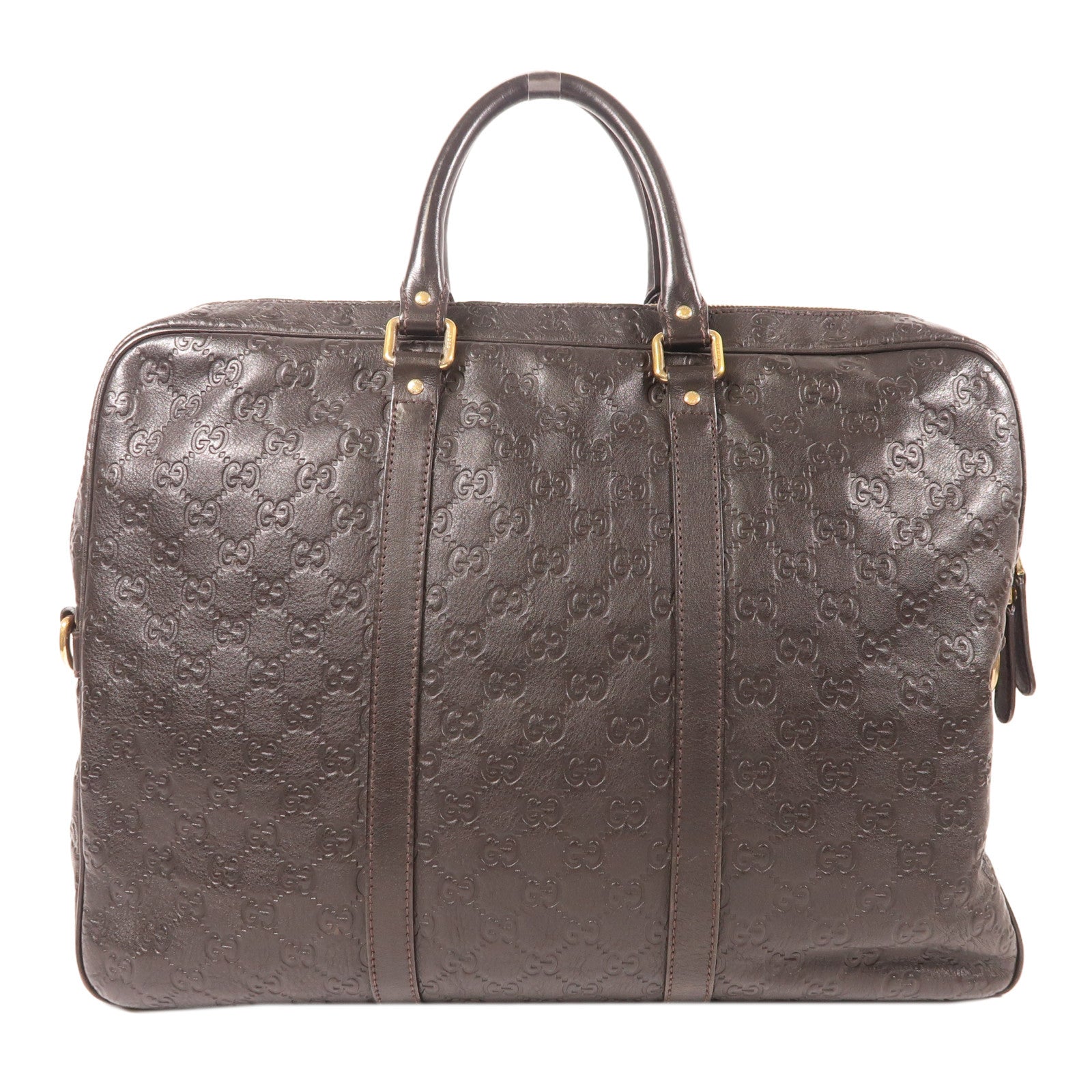 GUCCI 牛皮皮革Briefcase金扣公事包黑色