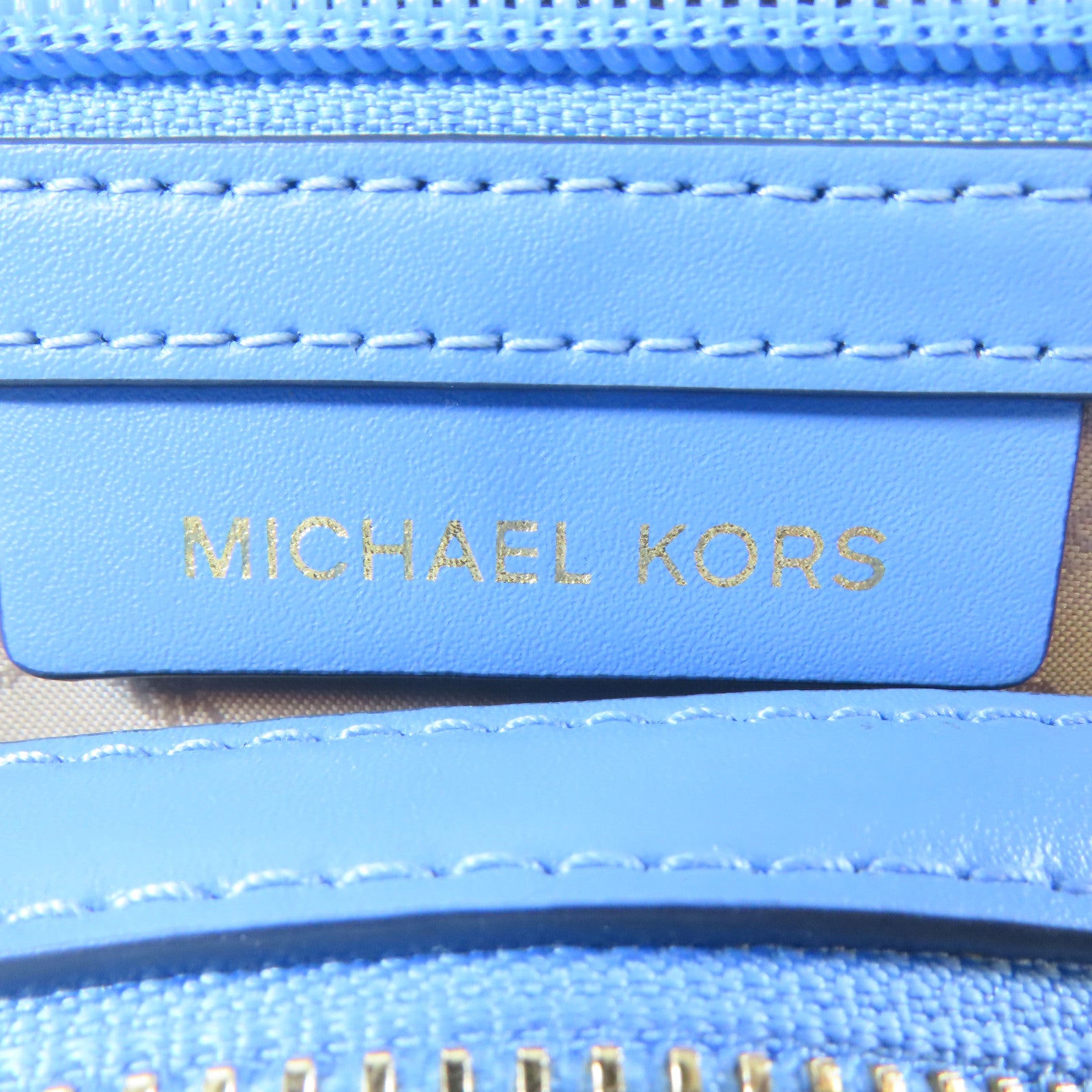 Michael Kors 牛皮皮革Backpack金扣背包藍色