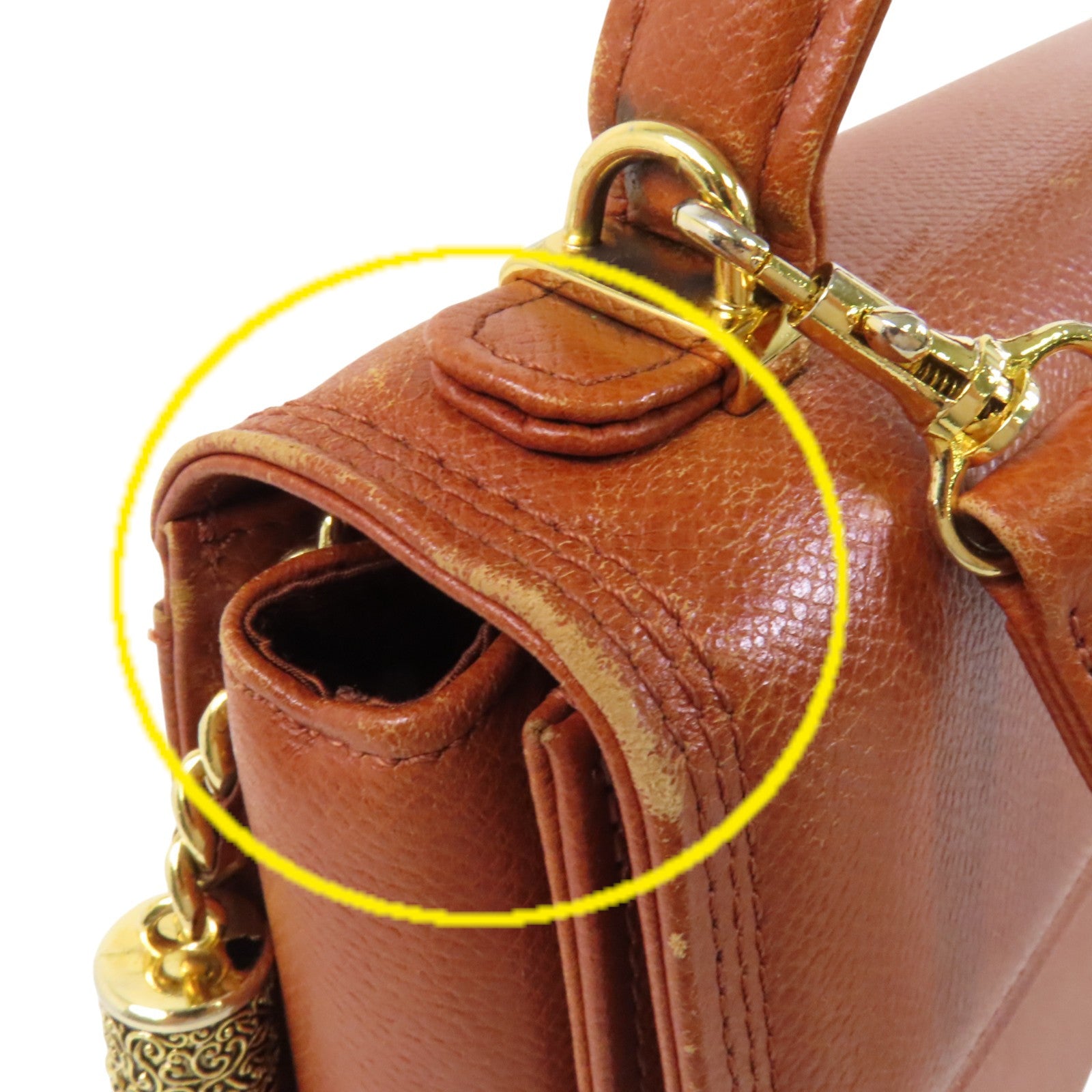 Valentino 【激減優惠】牛皮皮革2Way Shoulder Bag金扣手挽肩背兩用袋