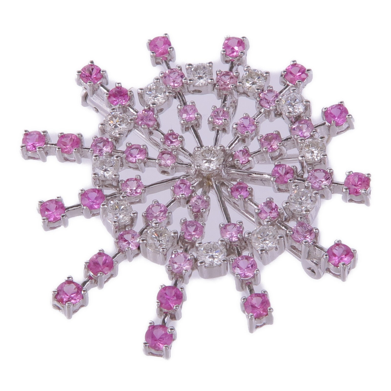 JEWELRY 18K白金Sapphire Diamond Brooch粉紅藍寶石/鑽石胸針
