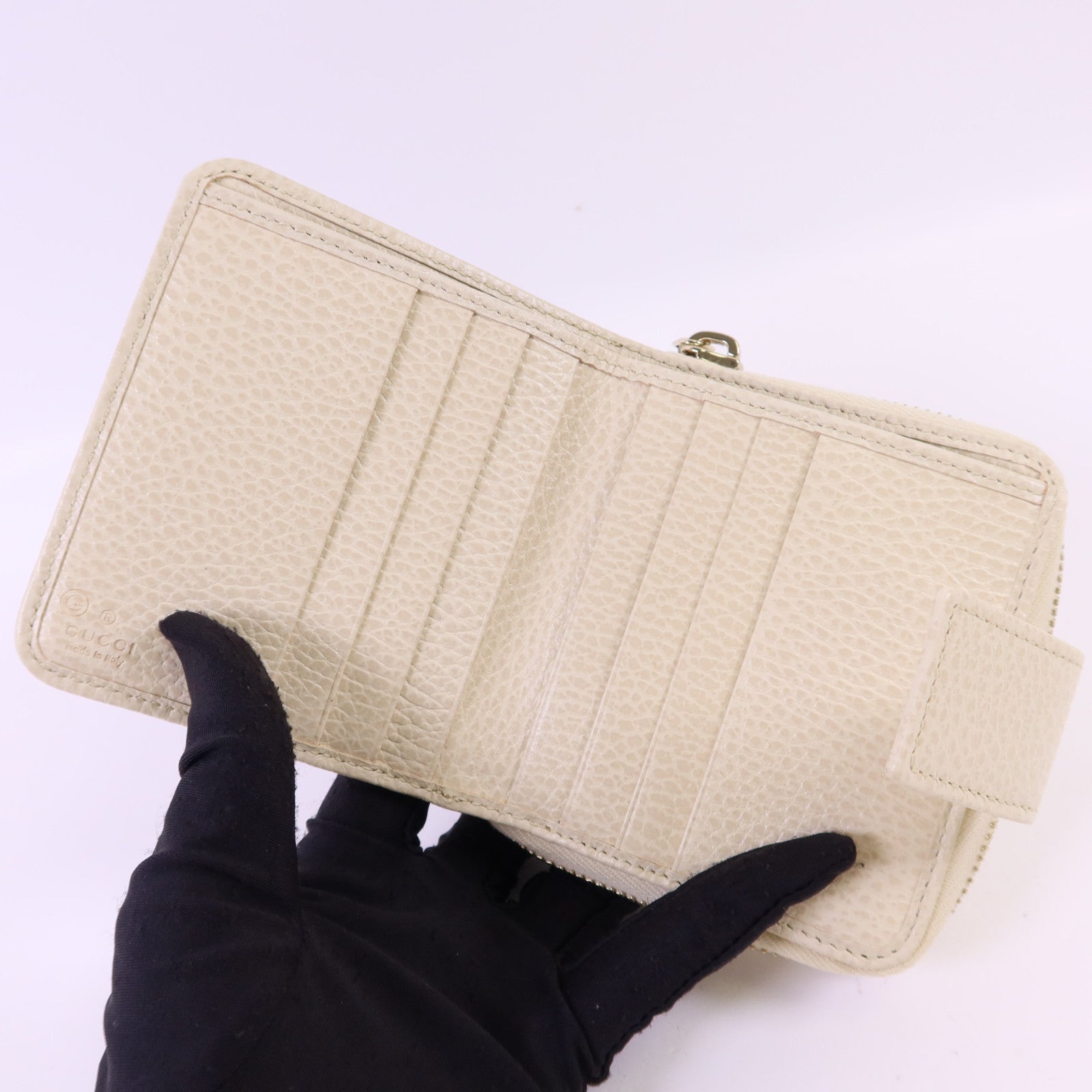 GUCCI 帆布Bifold Wallet金扣錢包