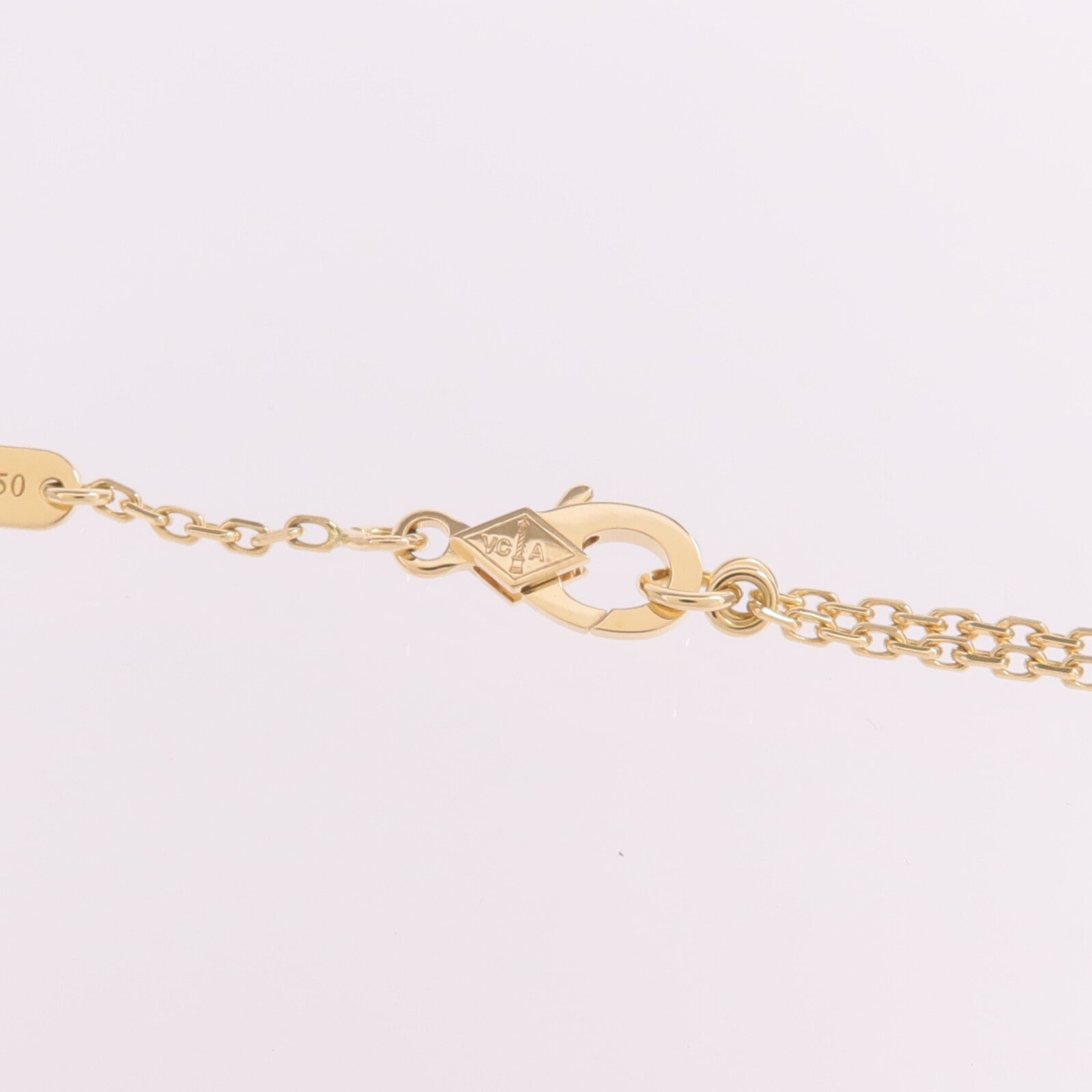 Van Cleef & Arpels 18K黃金Vintage Alhambra Pendant縞瑪瑙項鍊