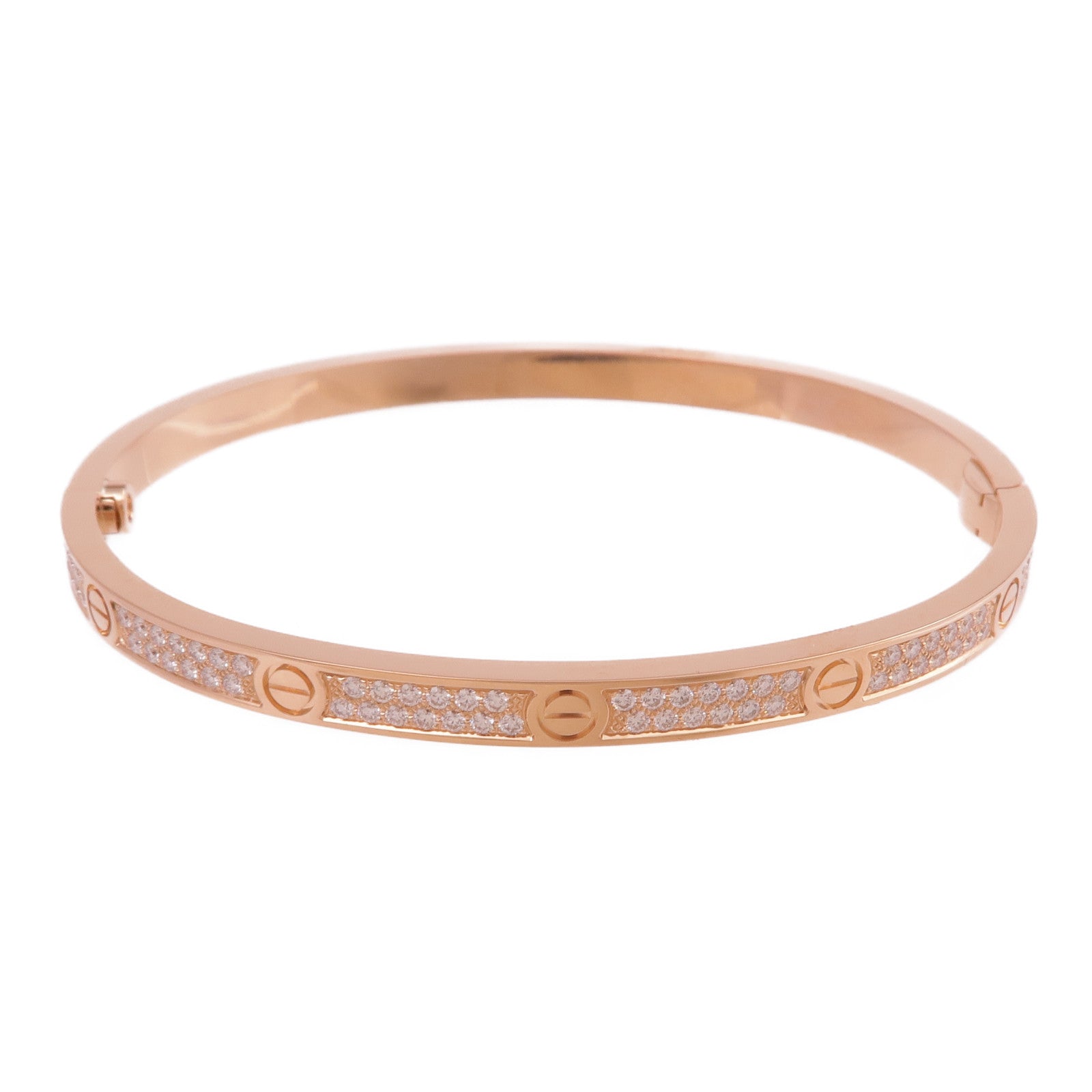 CARTIER 18K玫瑰金Love Bracelet Small Model Full Diamonds鑽石手鐲Cartier#16