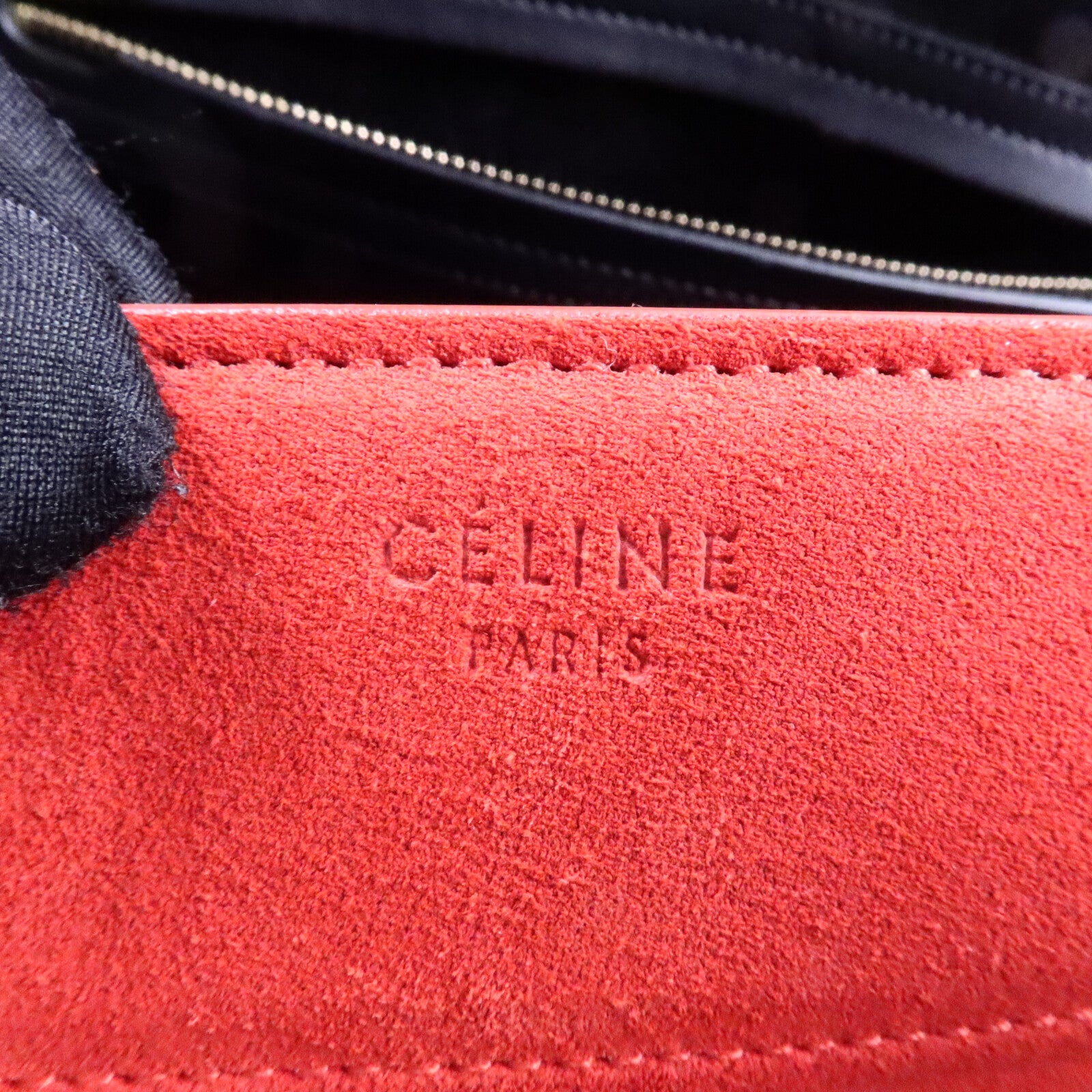 CELINE 牛皮/麂皮皮革Micro Luggage手挽袋