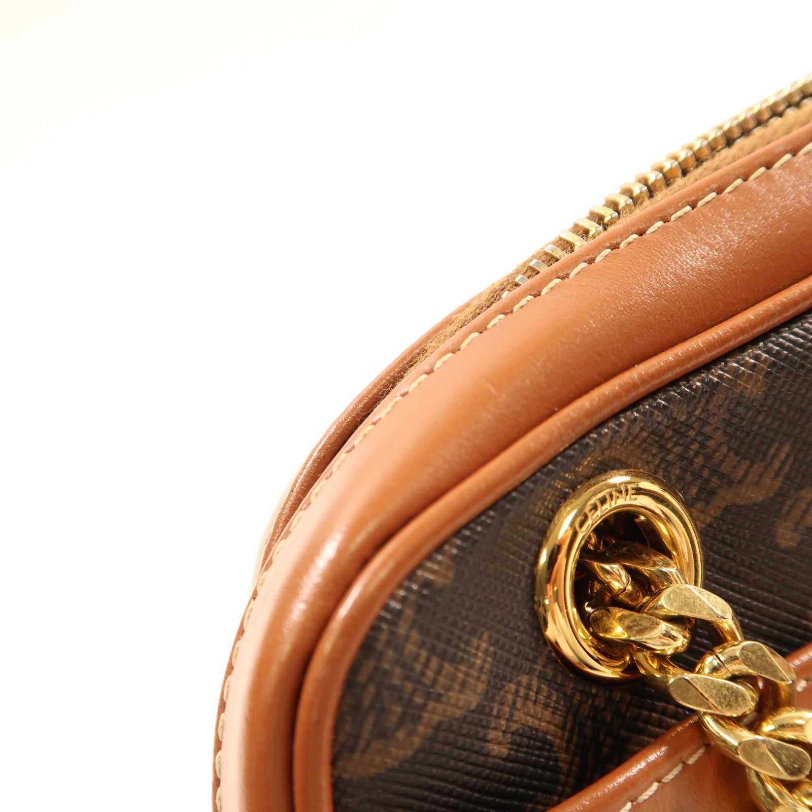 CELINE 塗層帆布Small Patapans金扣鏈帶肩背袋