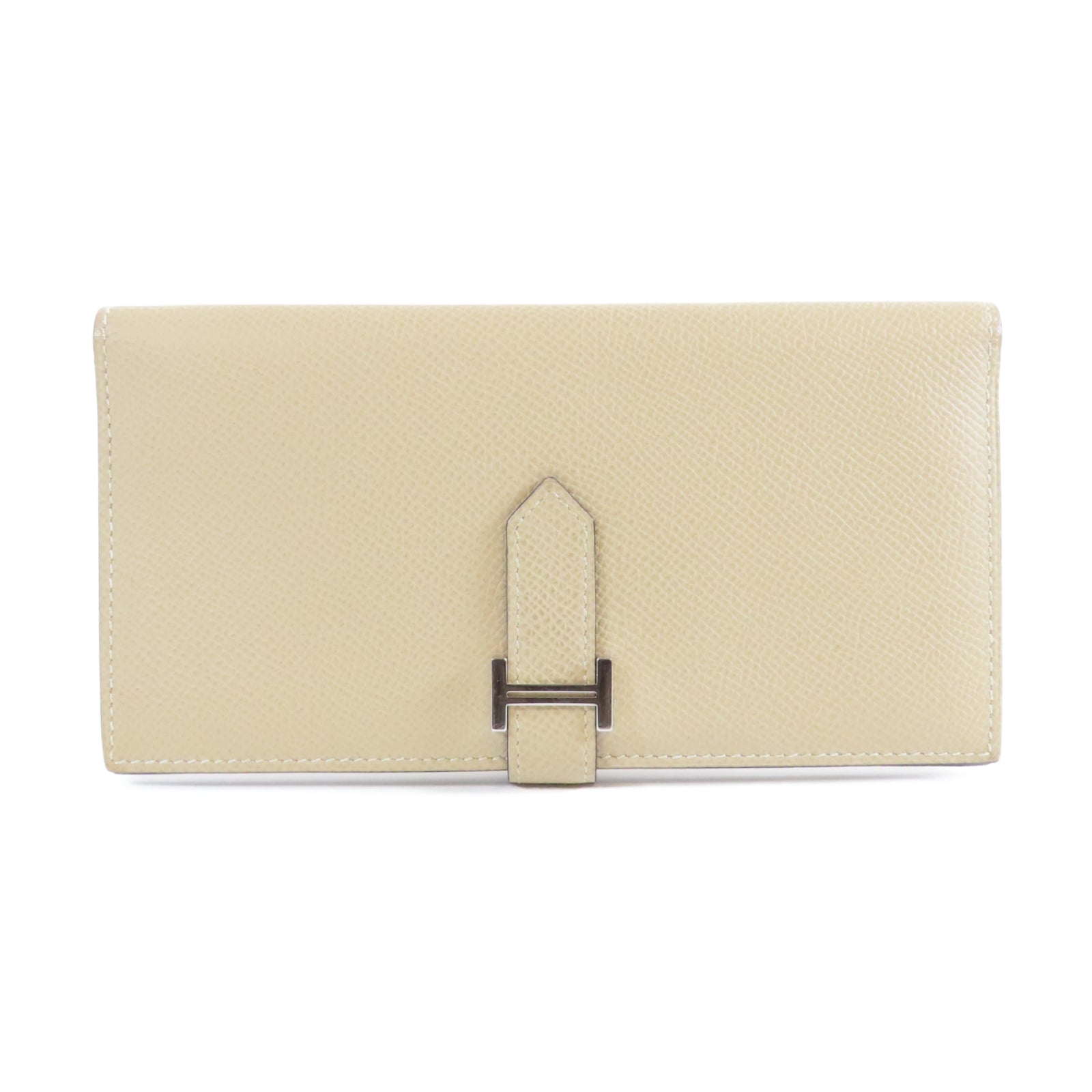 HERMES 【激減優惠】Epsom皮革Bearn Long Wallet銀扣長錢包Gris Asphalt瀝青灰色