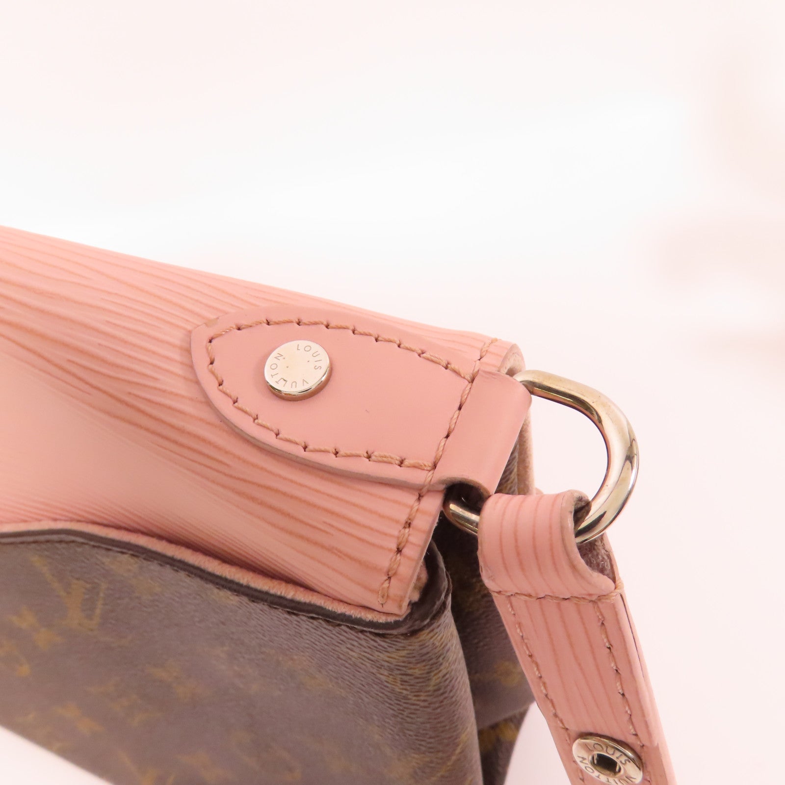 LOUIS VUITTON LV SHW Saint Michel Shoulder Bag M44033 Monogram Epi Brown Pink