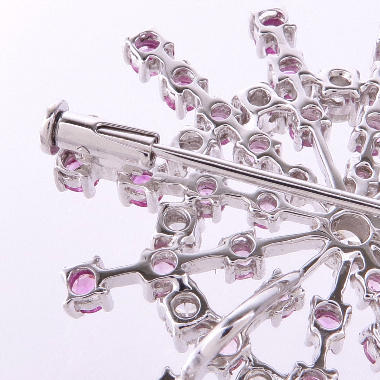 JEWELRY 18K白金Sapphire Diamond Brooch粉紅藍寶石/鑽石胸針