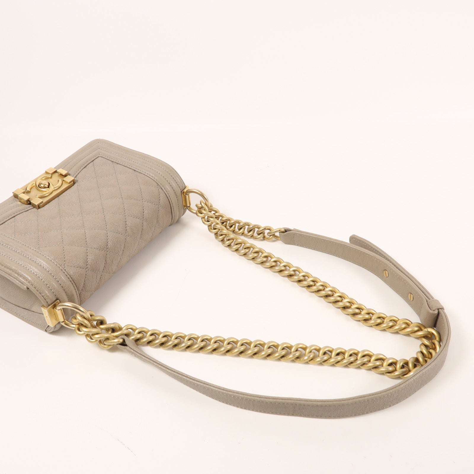 CHANEL 【激減優惠】牛皮皮革Boy 20金扣肩背袋