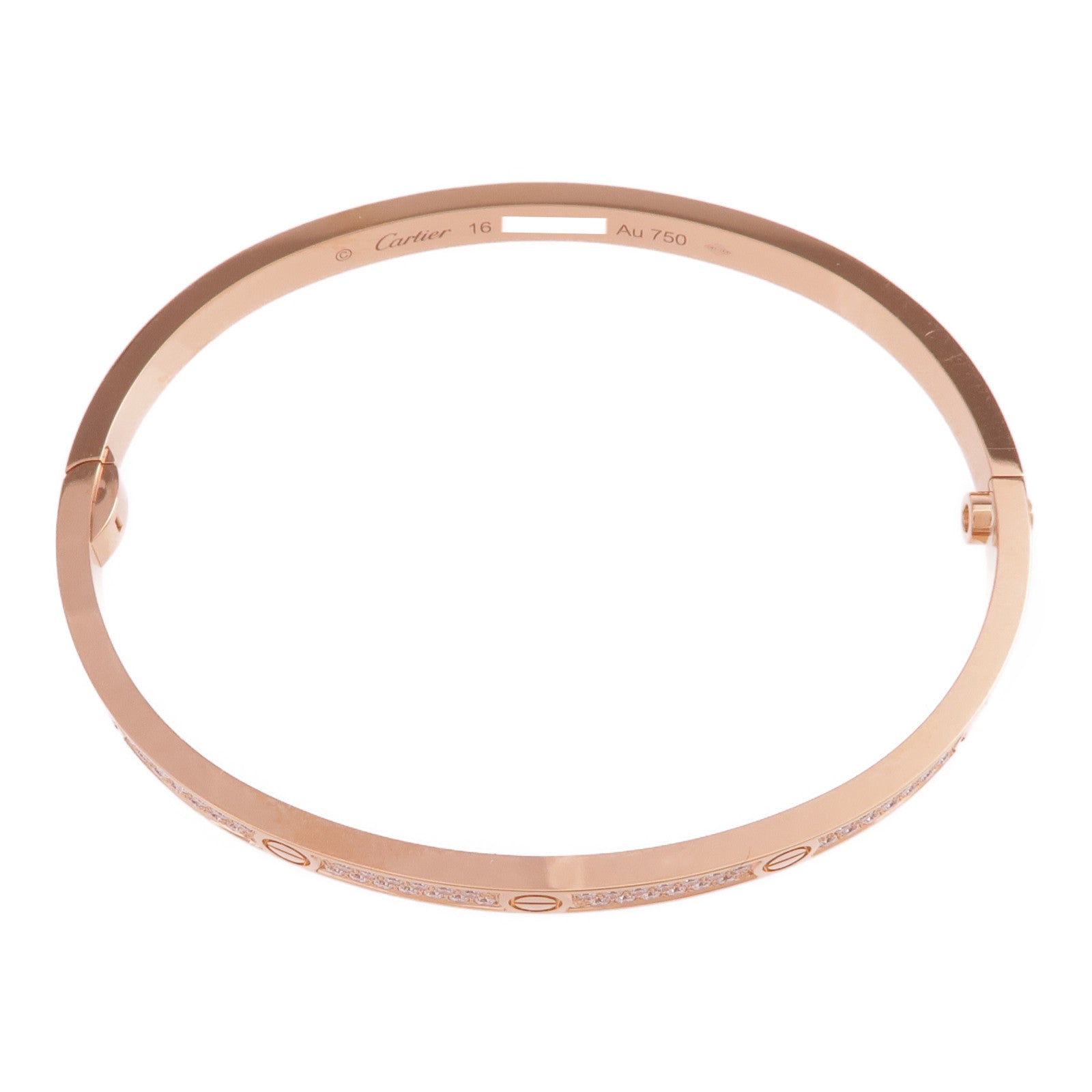 CARTIER 18K玫瑰金Love Bracelet Small Model Full Diamonds鑽石手鐲Cartier#16