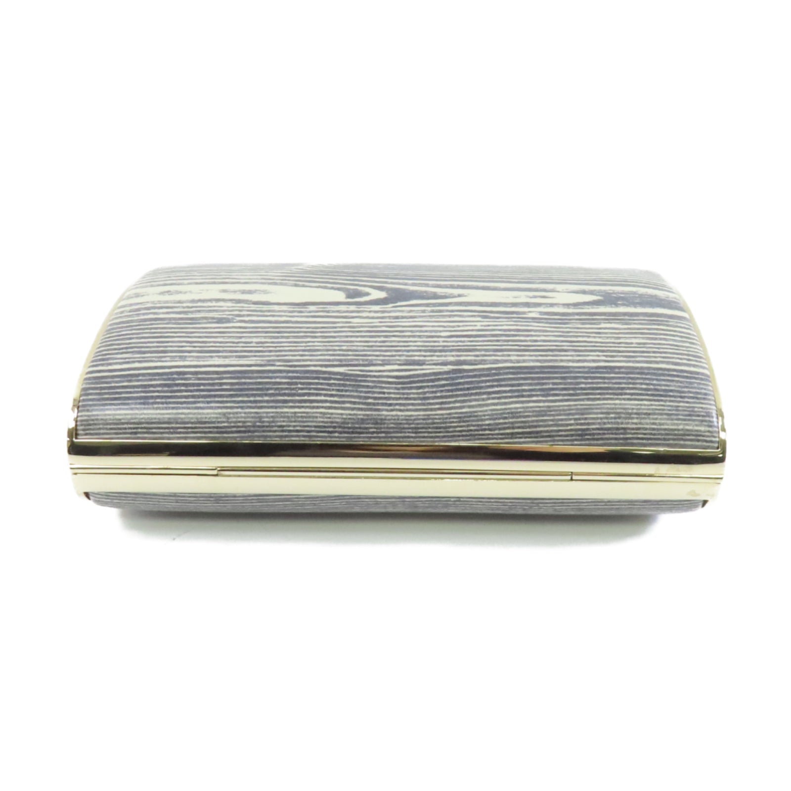 JIMMY CHOO 牛皮皮革Clutch Bag金扣手拿包灰色/白色