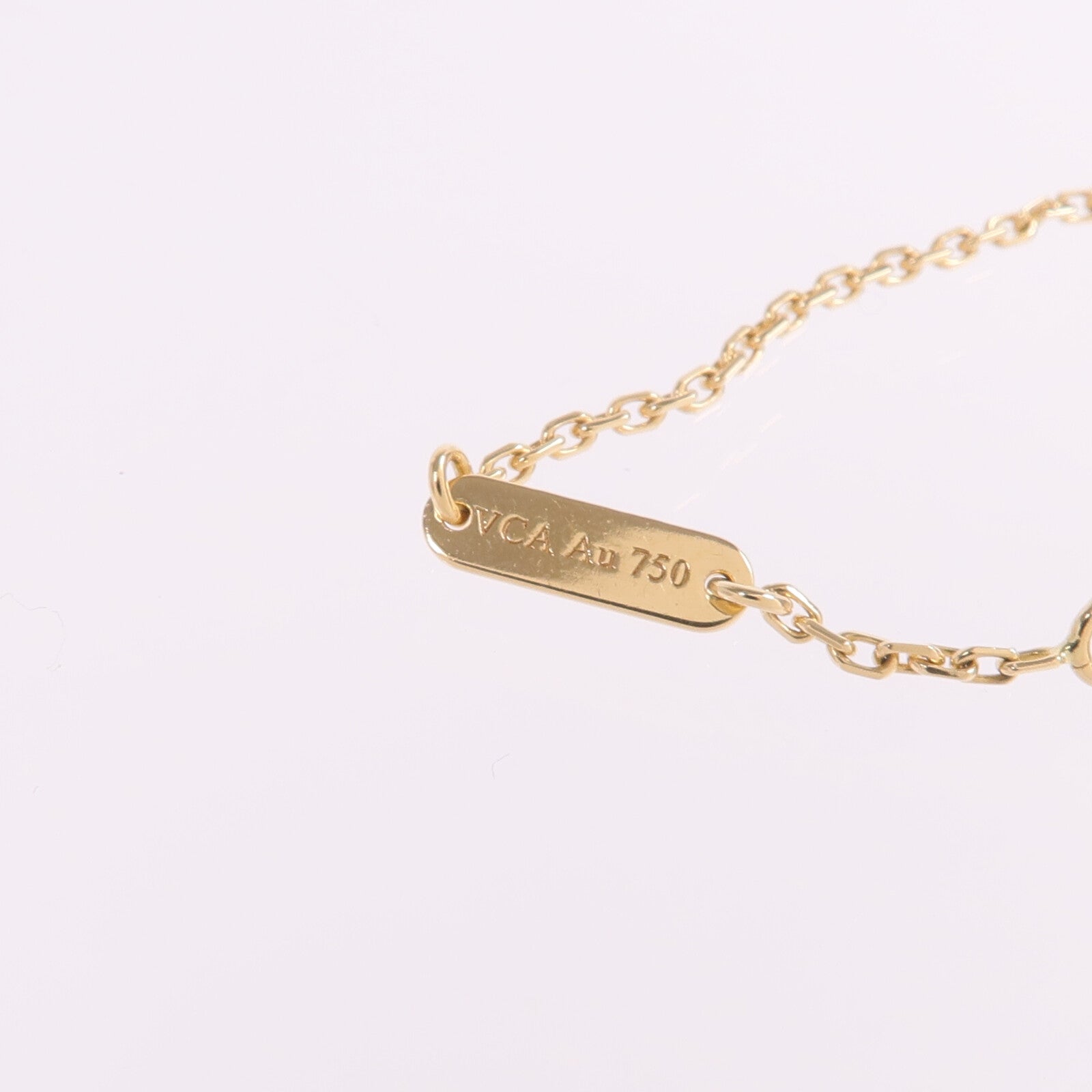 Van Cleef & Arpels 18K黃金Vintage Alhambra Pendant縞瑪瑙項鍊