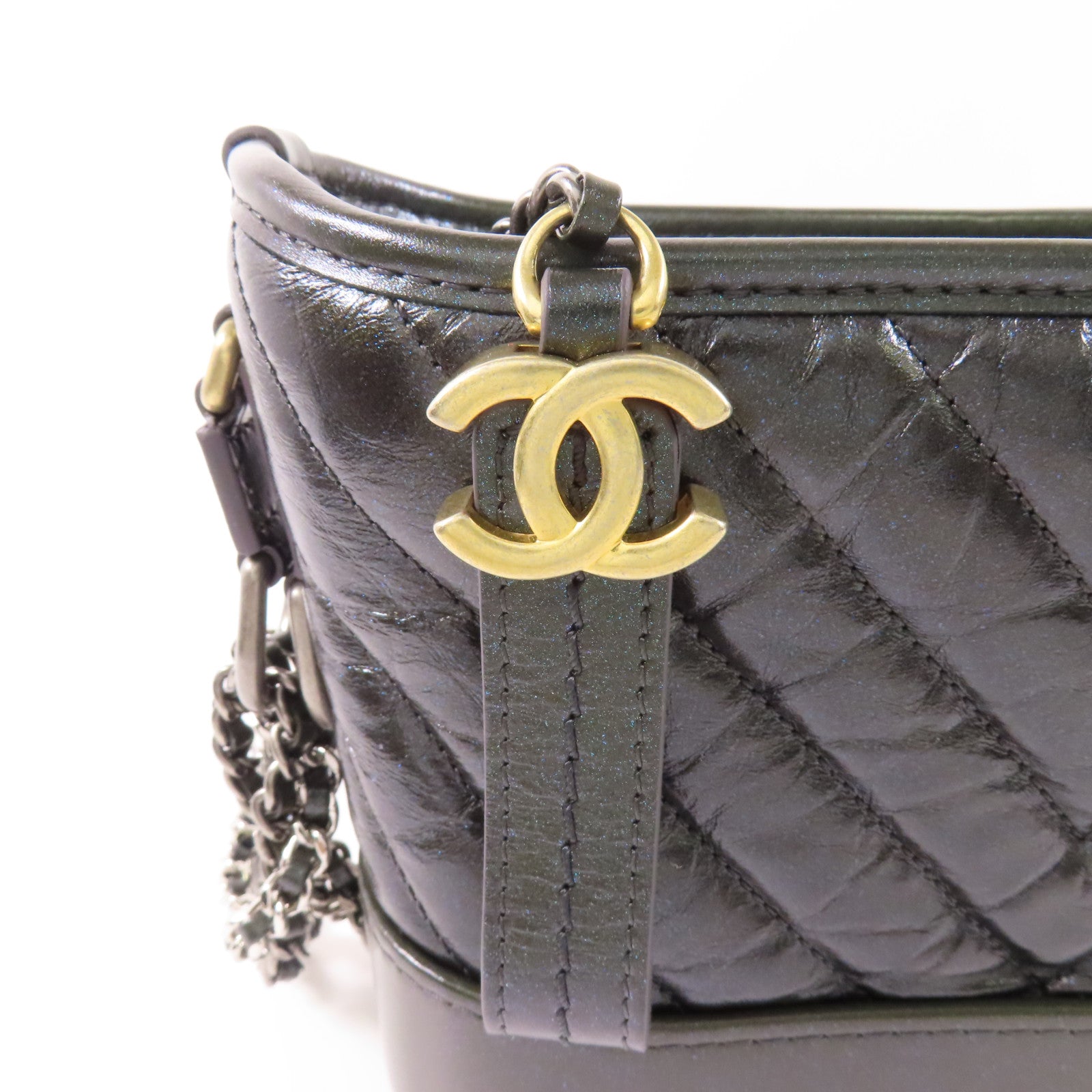 CHANEL 牛皮皮革Mini Gabrielle鏈帶肩背袋