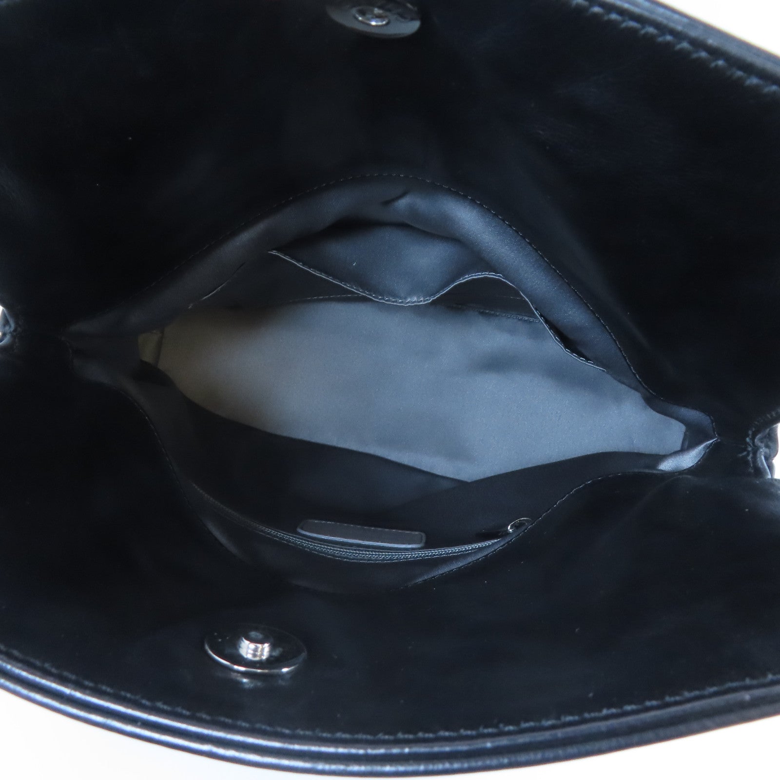 CHANEL 牛皮皮革Chain Shoulder銀扣鏈帶肩背袋黑色
