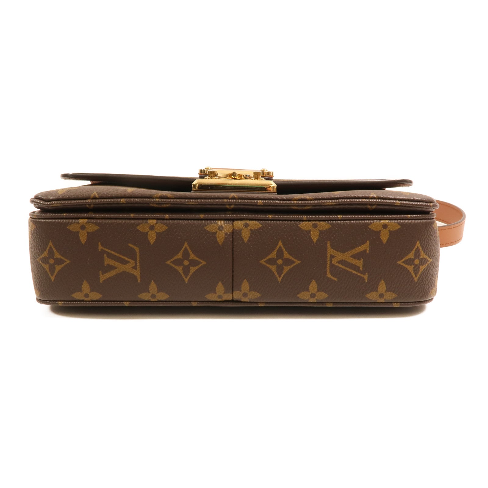 LOUIS VUITTON Monogram Marceau金扣鏈帶肩背袋棕色