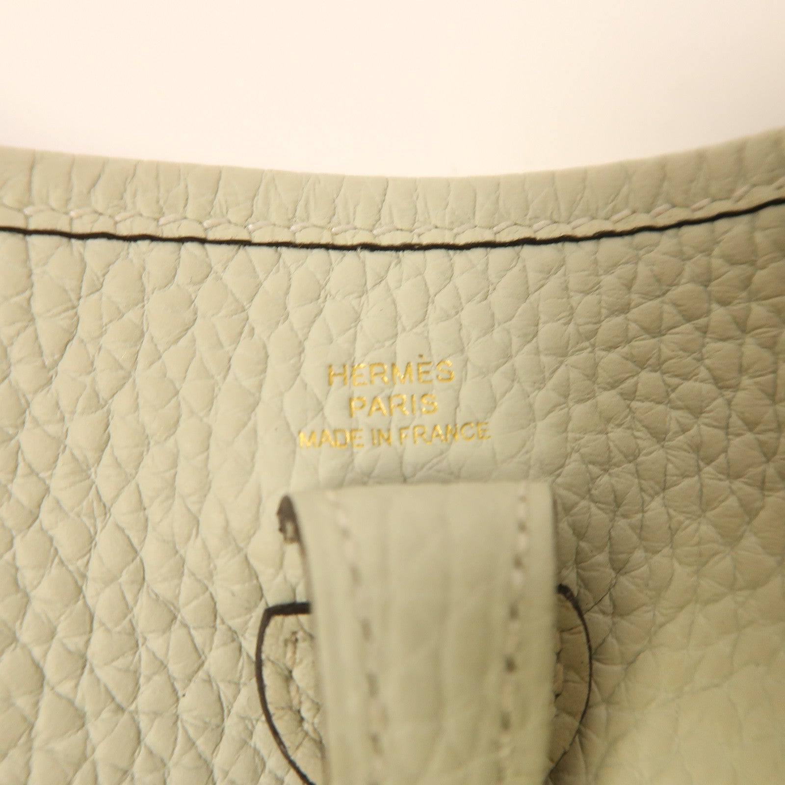 HERMES 【激減優惠】Clemence皮革Evelyne TPM金扣肩背袋Gris Neve/水晶灰色