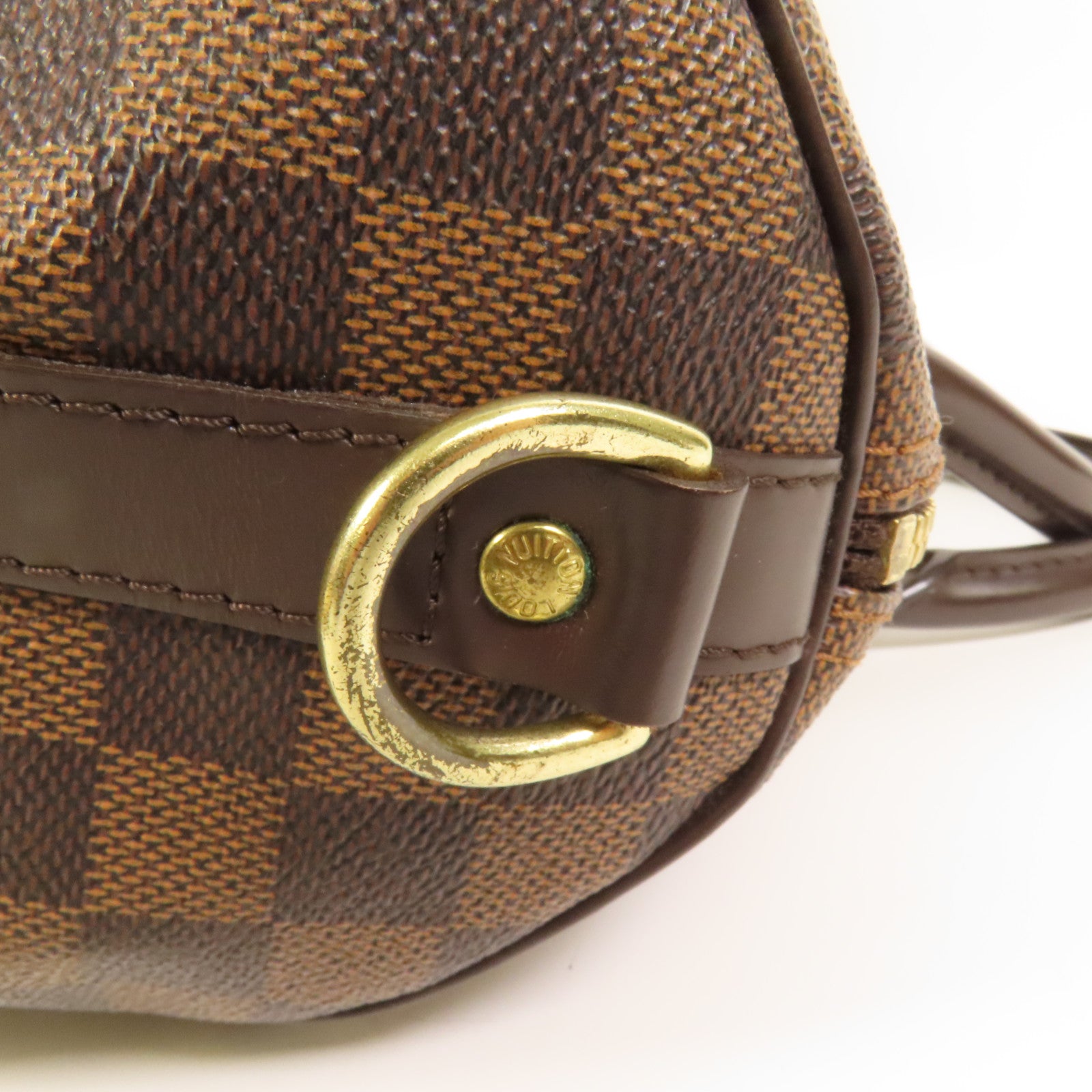 LOUIS VUITTON Damier Speedy Bandouliere 30金扣手挽肩背兩用袋