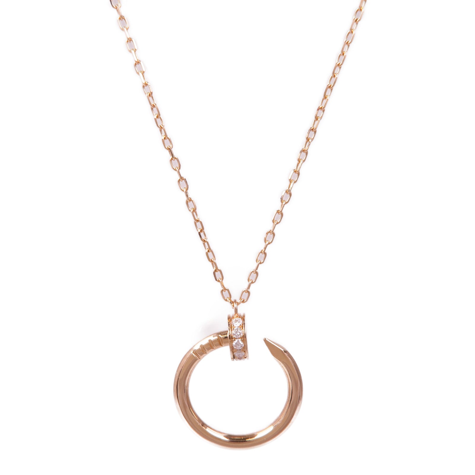 CARTIER 18K玫瑰金Juste un Clou Diamonds Necklace鑽石項鍊