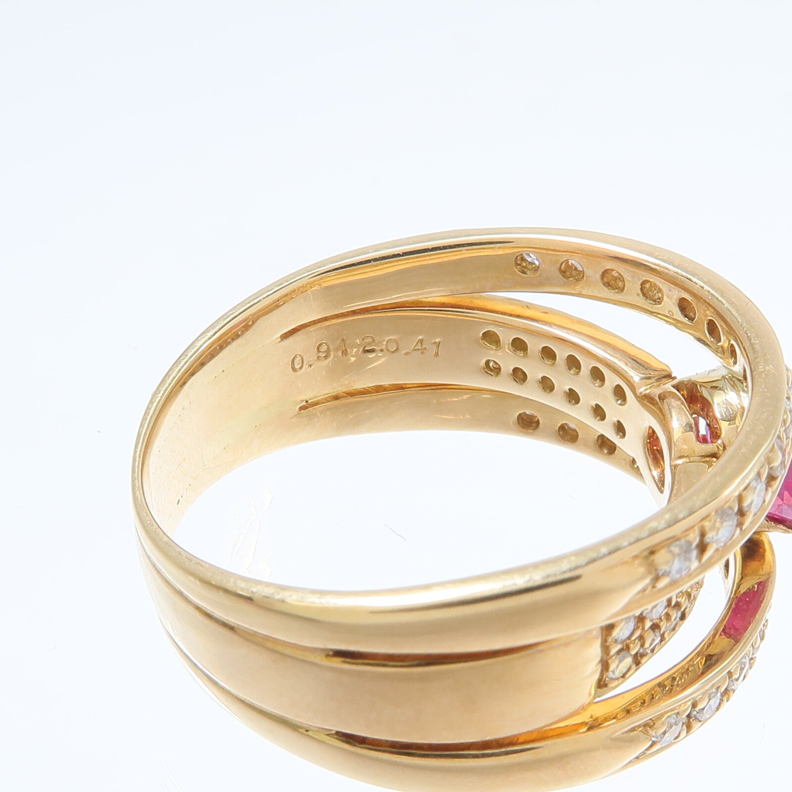 JEWELRY 18K黃金Pink Sapphire Diamond Ring粉紅色藍寶石/鑽石戒指
