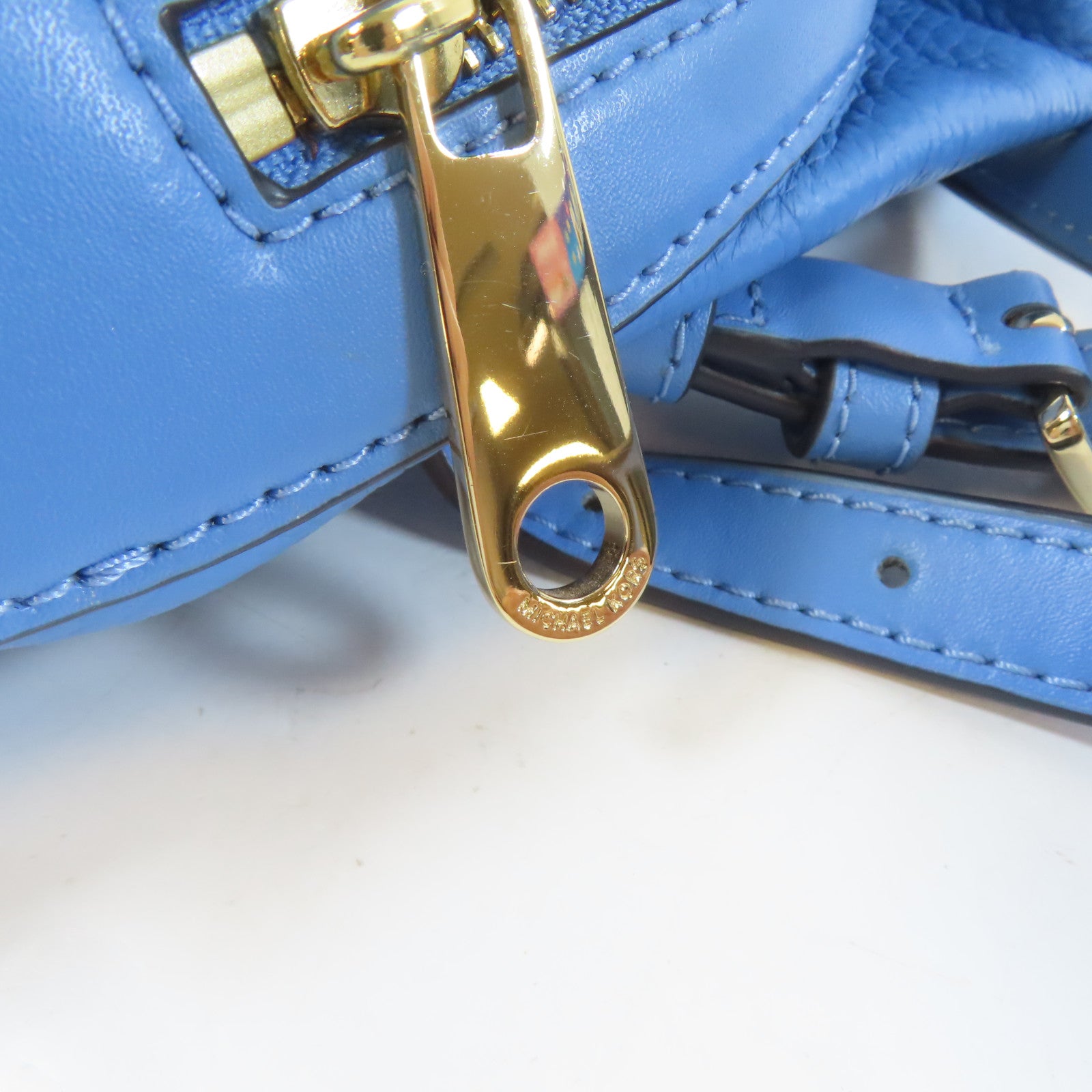 Michael Kors 牛皮皮革Backpack金扣背包藍色