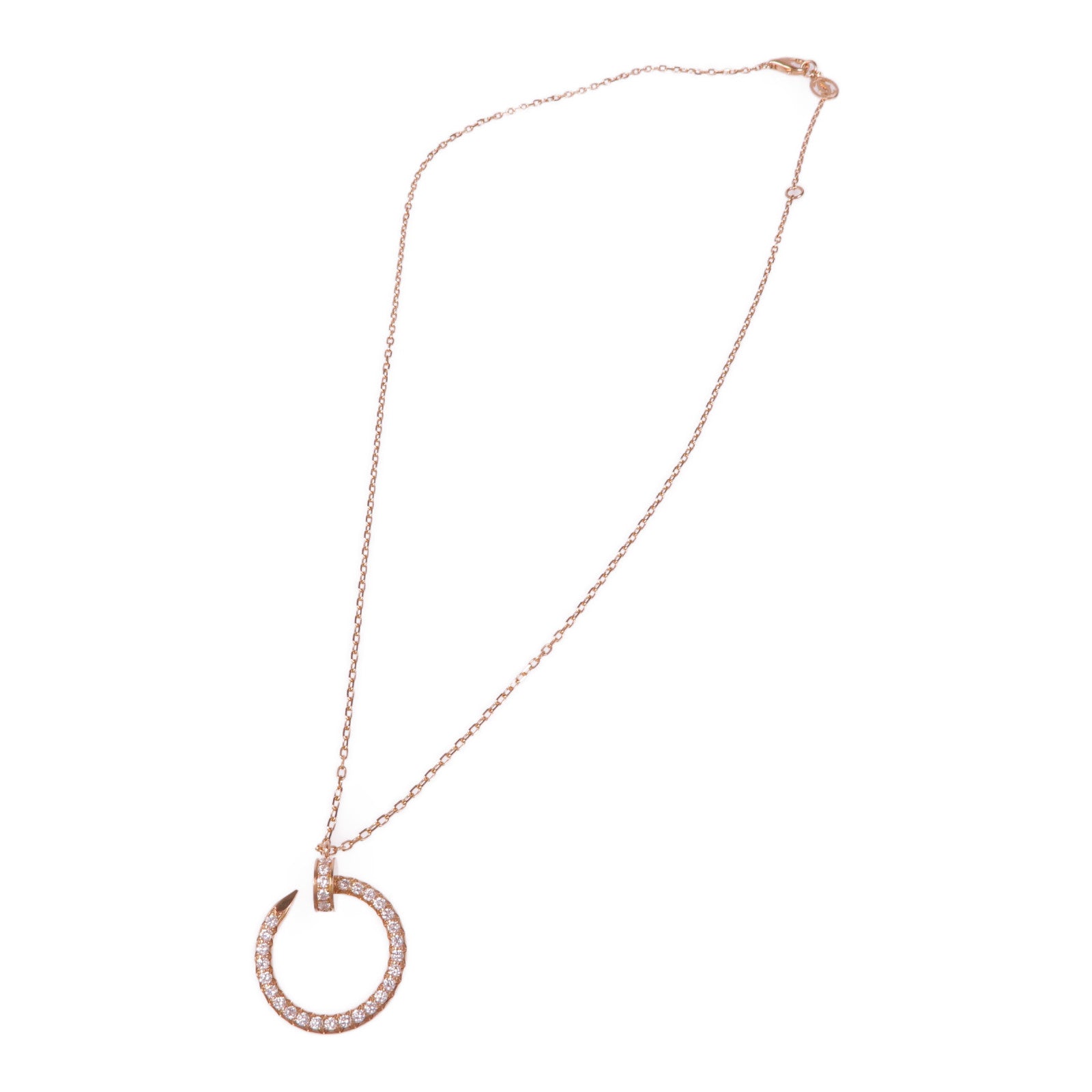 CARTIER 18K玫瑰金Juste un Clou Diamonds Necklace鑽石項鍊