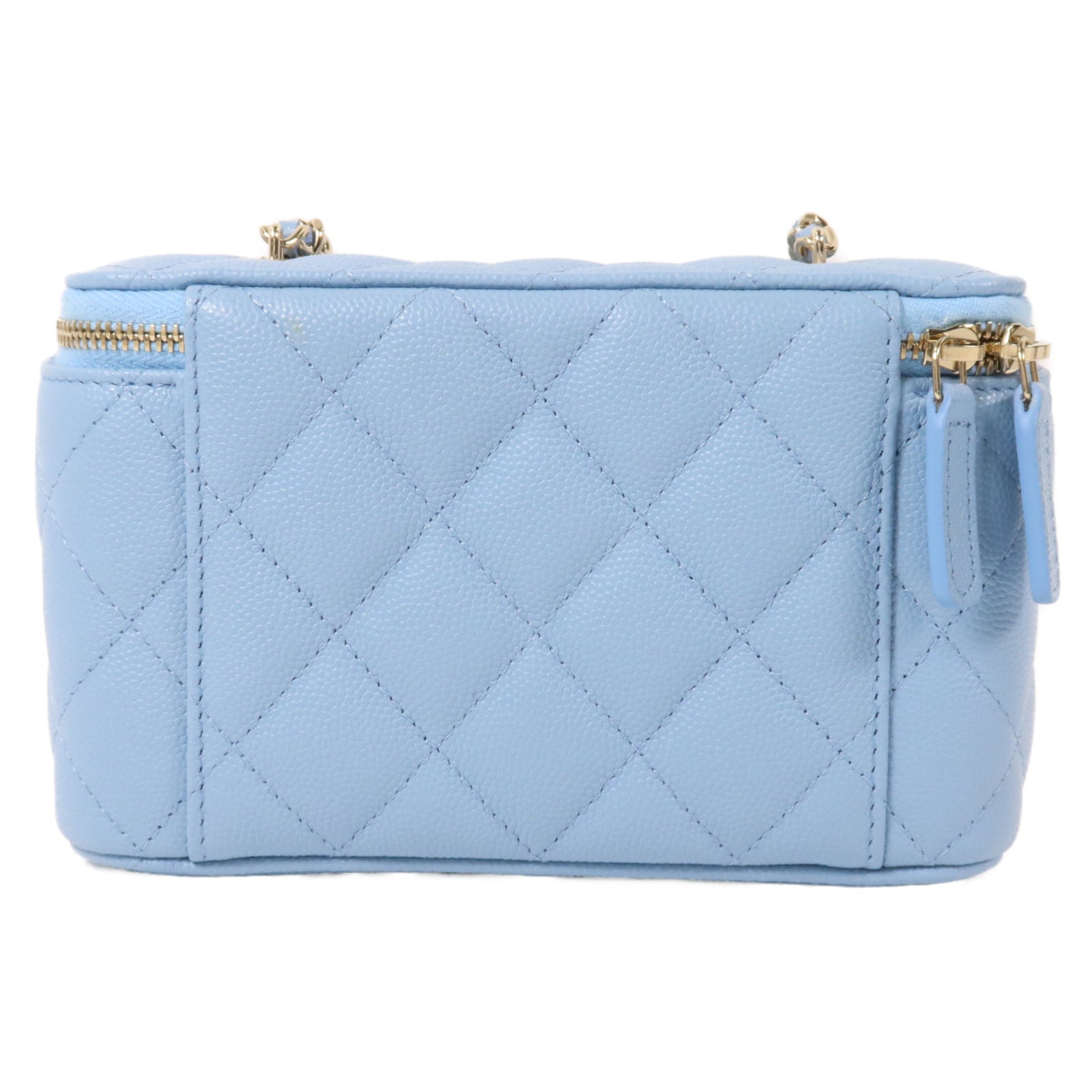 CHANEL 牛皮皮革Vanity Case鏈帶肩背袋