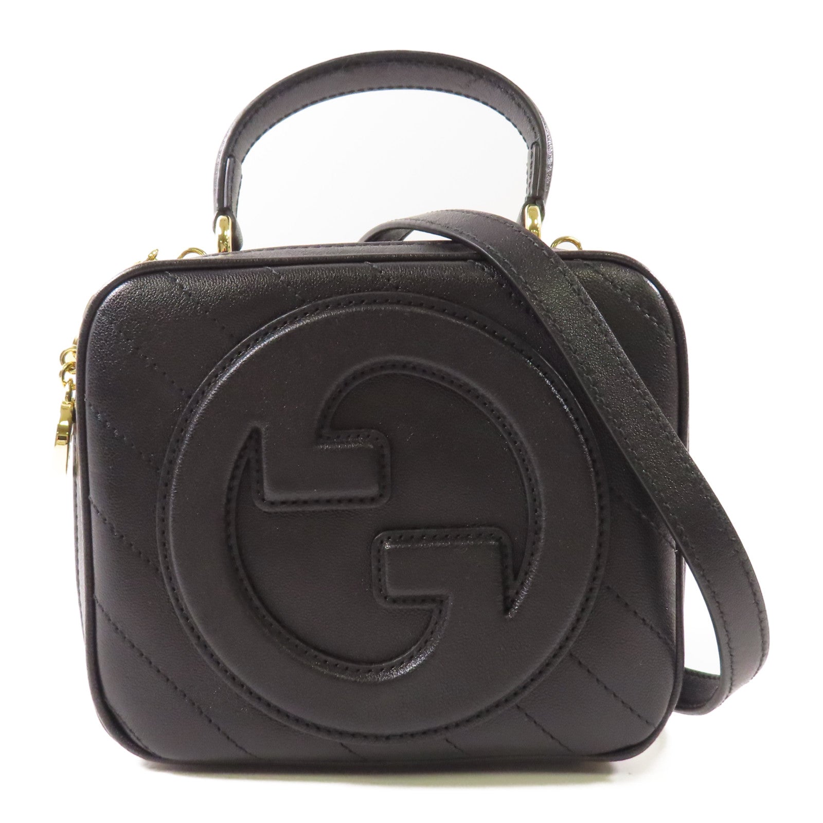 GUCCI 牛皮皮革Blondie金扣手挽肩背兩用袋