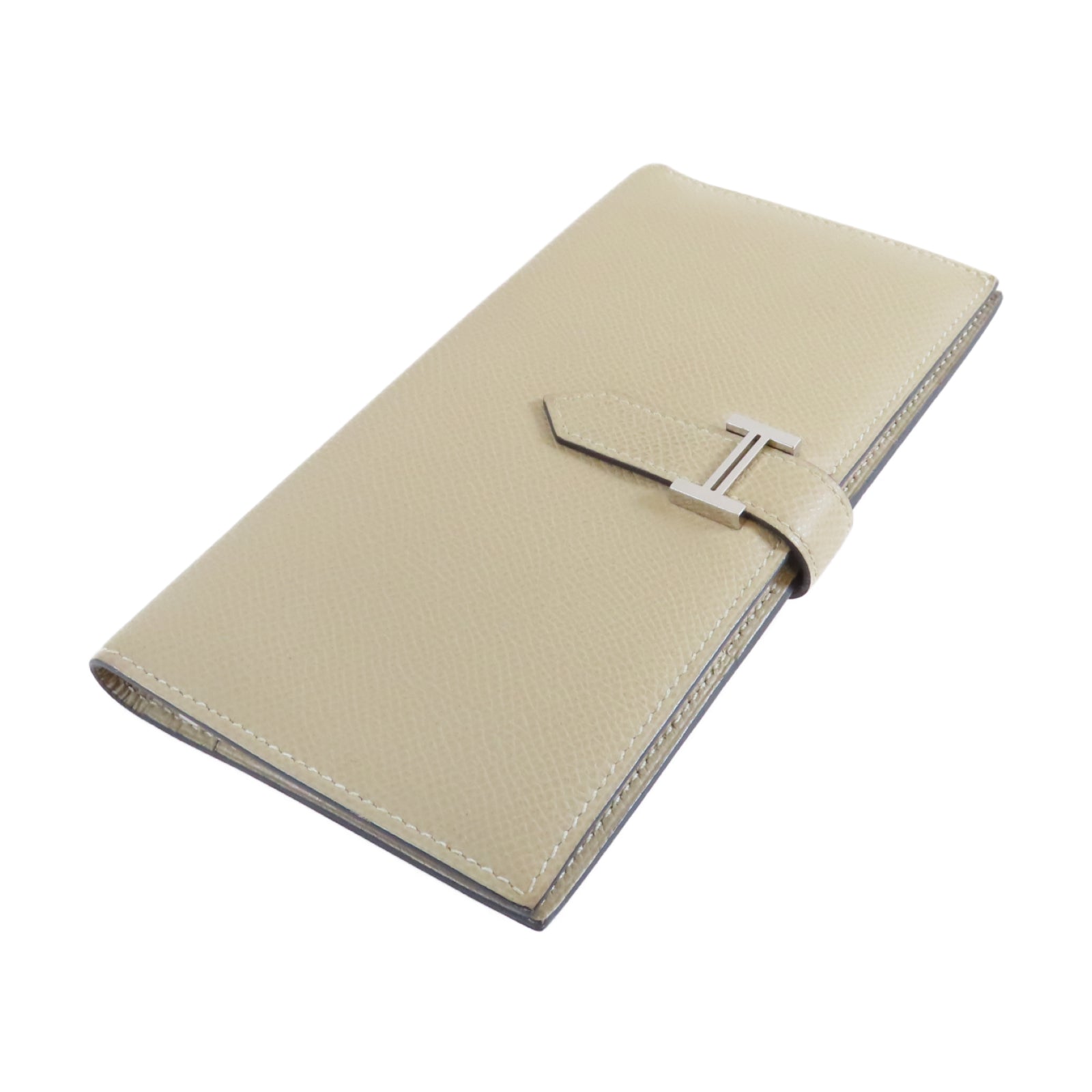 HERMES 【激減優惠】Epsom皮革Bearn Long Wallet銀扣長錢包Gris Asphalt瀝青灰色