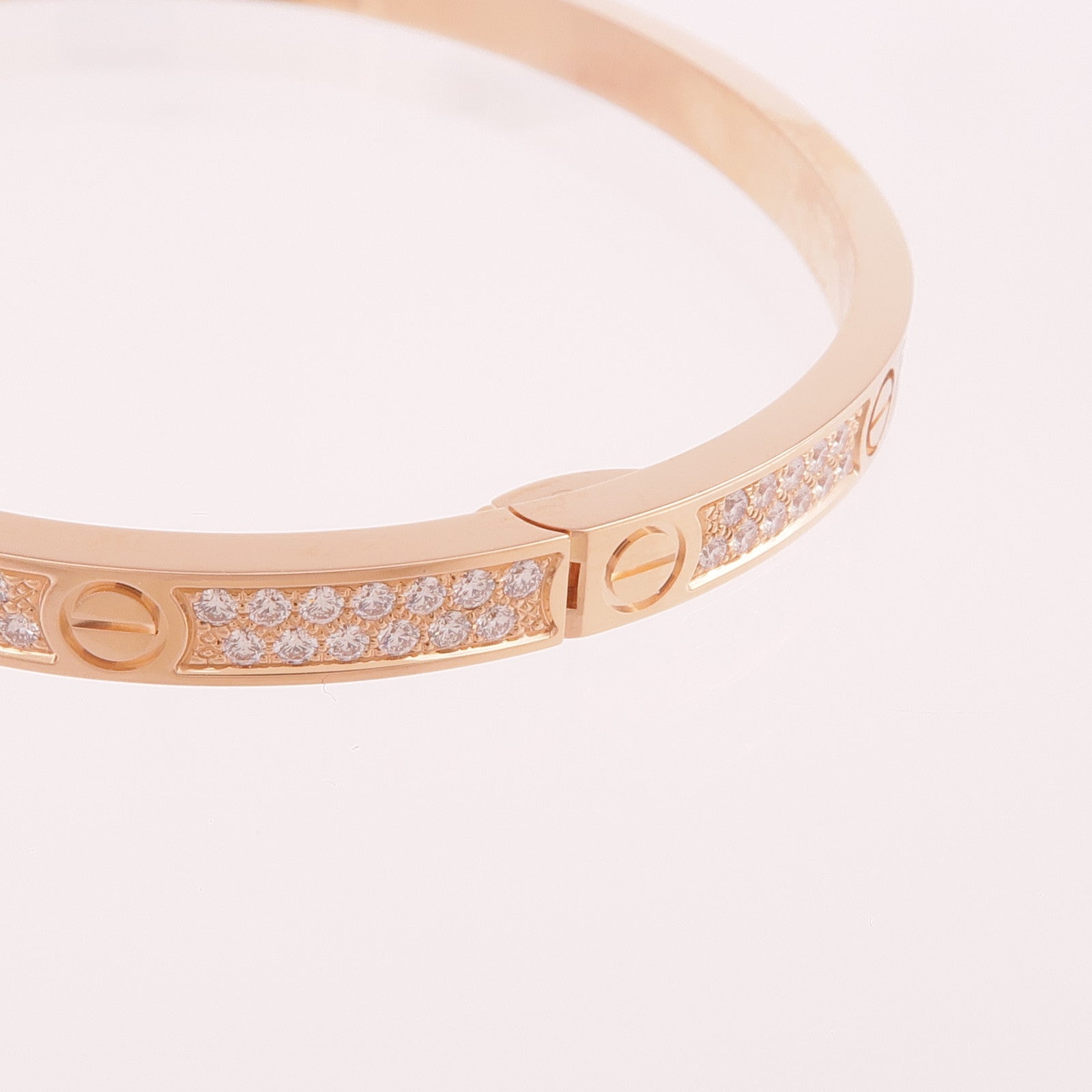 CARTIER 18K玫瑰金Love Bracelet Small Model Full Diamonds鑽石手鐲Cartier#16