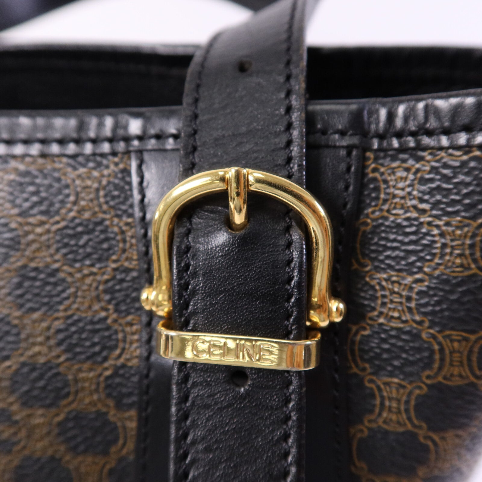 CELINE 牛皮皮革Tote Bag金扣手挽袋