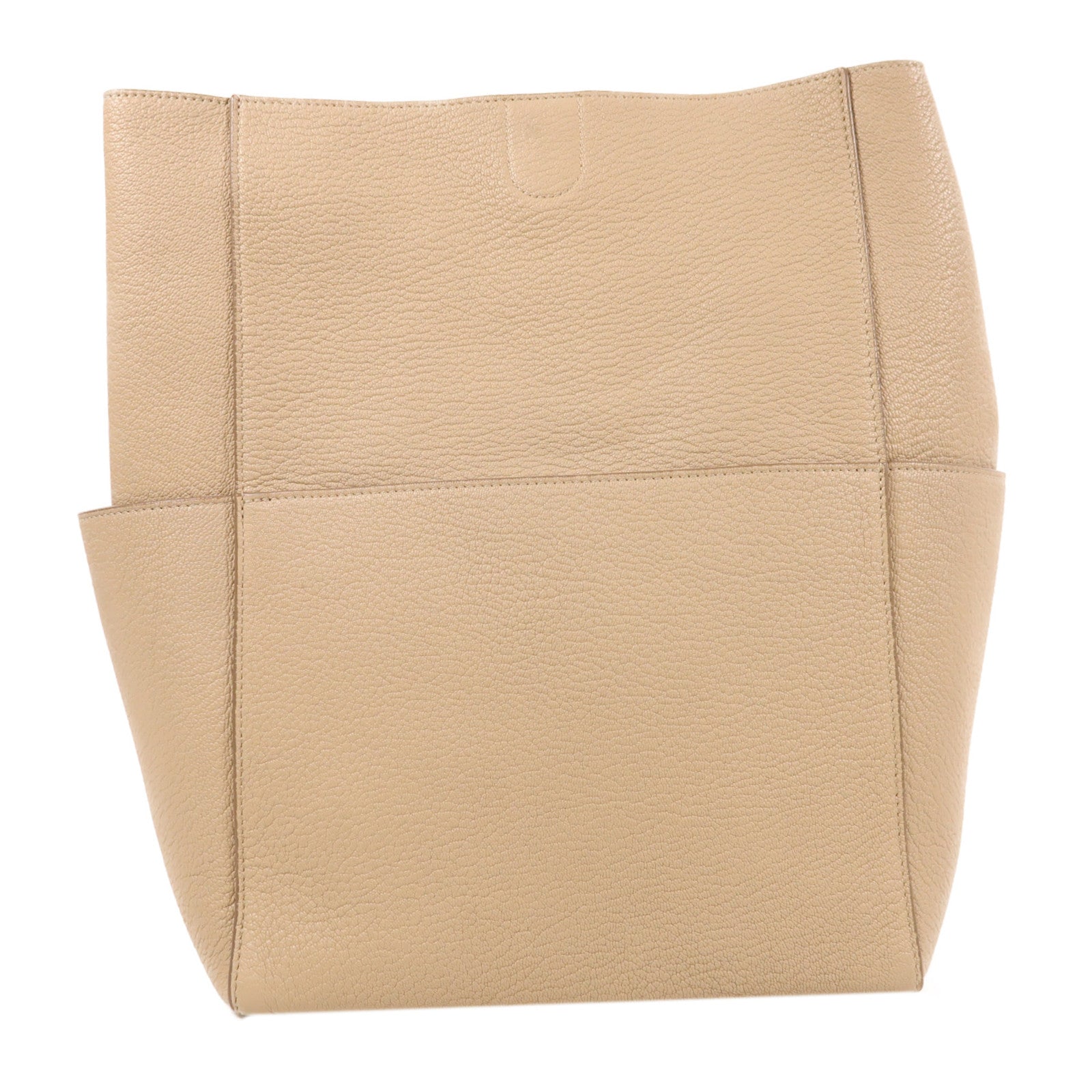 CELINE 牛皮皮革Tote Bag金扣肩背袋米色