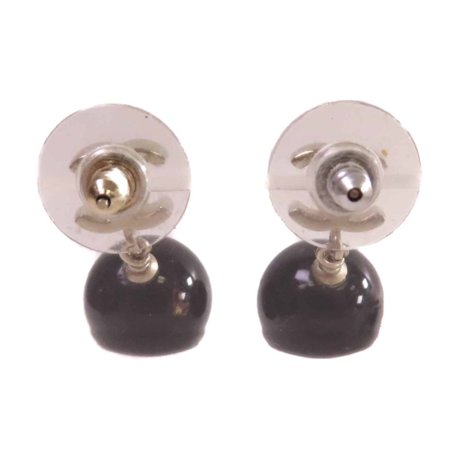 CHANEL 金屬/PVC CC  Earrings耳環黑色