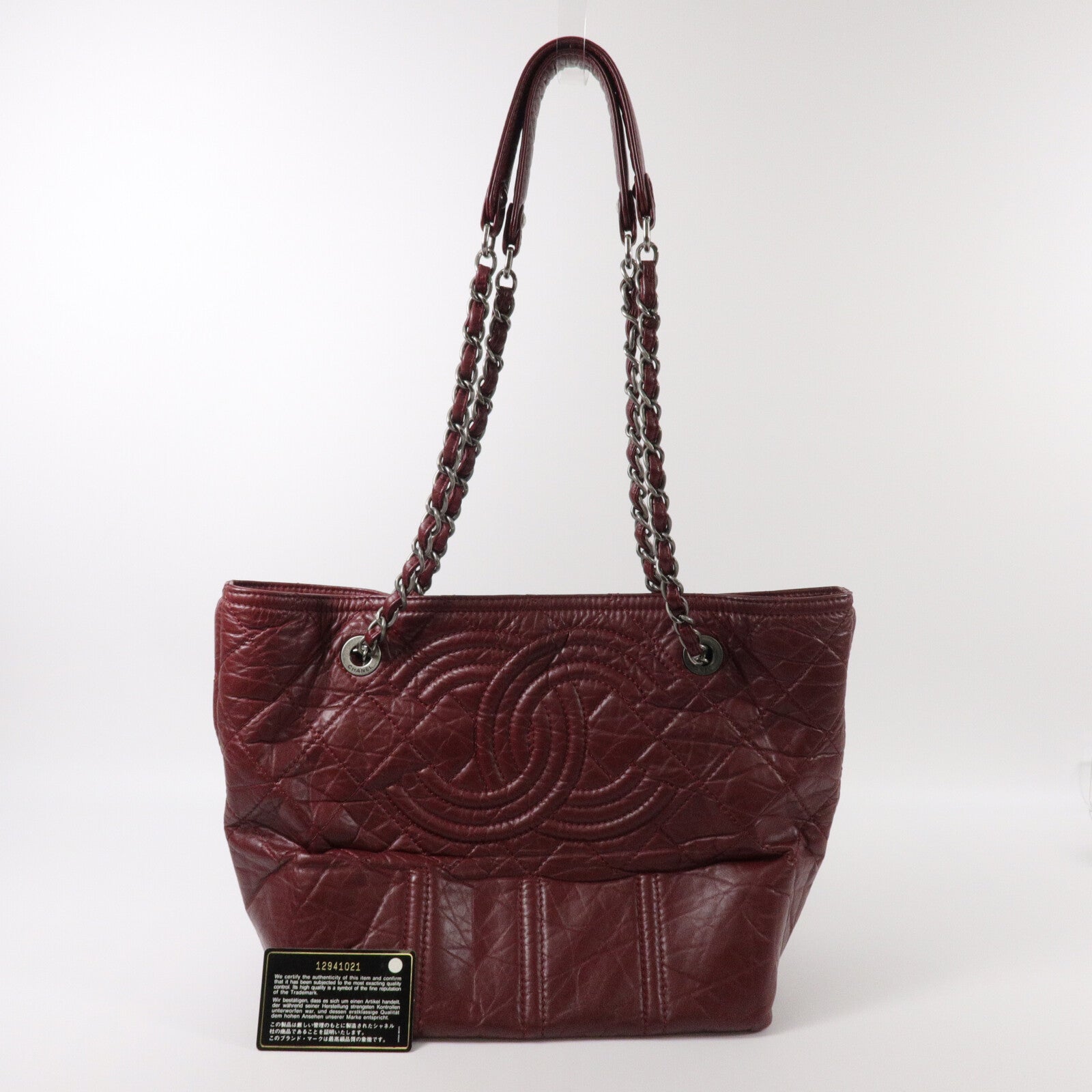 CHANEL 牛皮皮革Shopping In Moscow Tote Bag鏈帶手挽袋