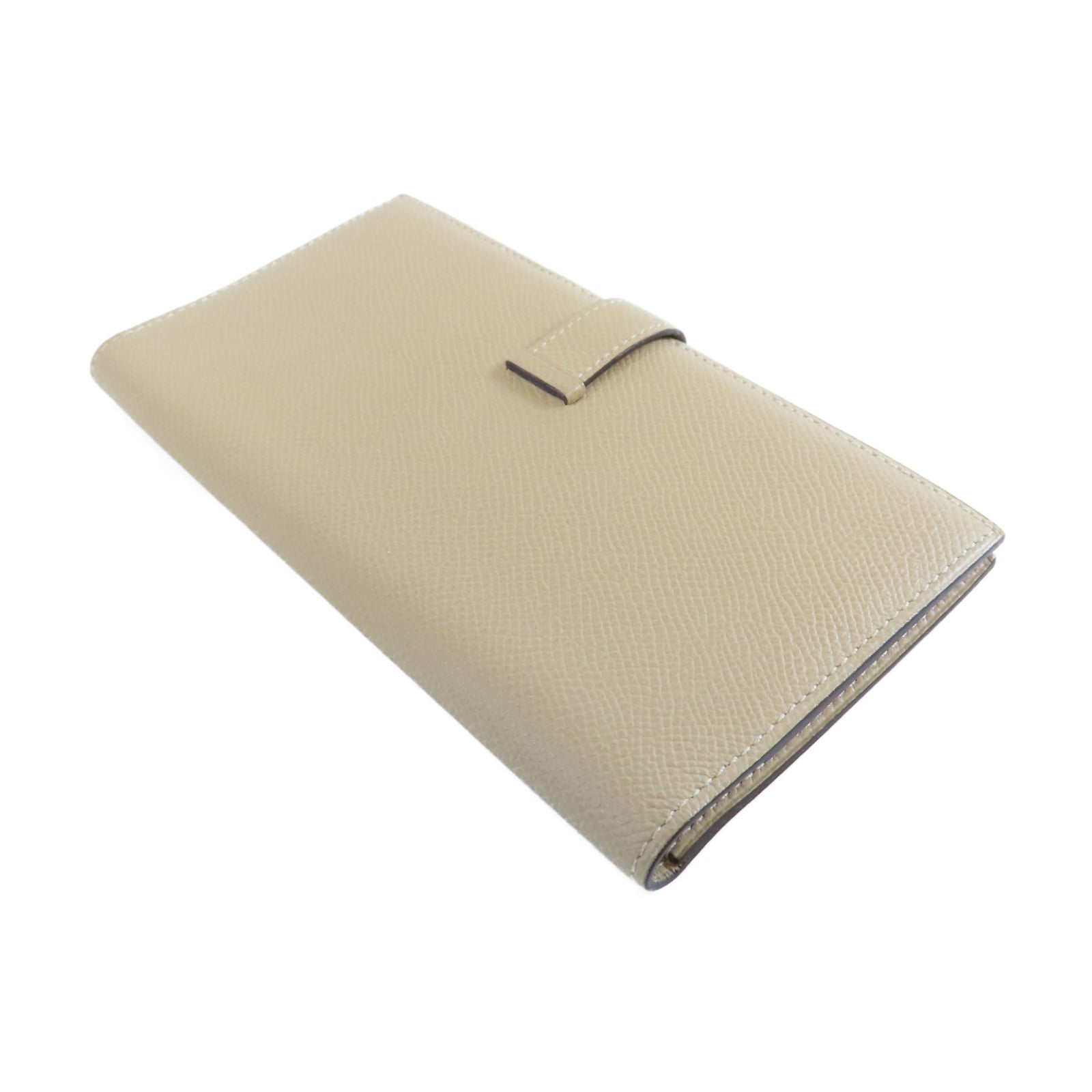 HERMES 【激減優惠】Epsom皮革Bearn Long Wallet銀扣長錢包Gris Asphalt瀝青灰色