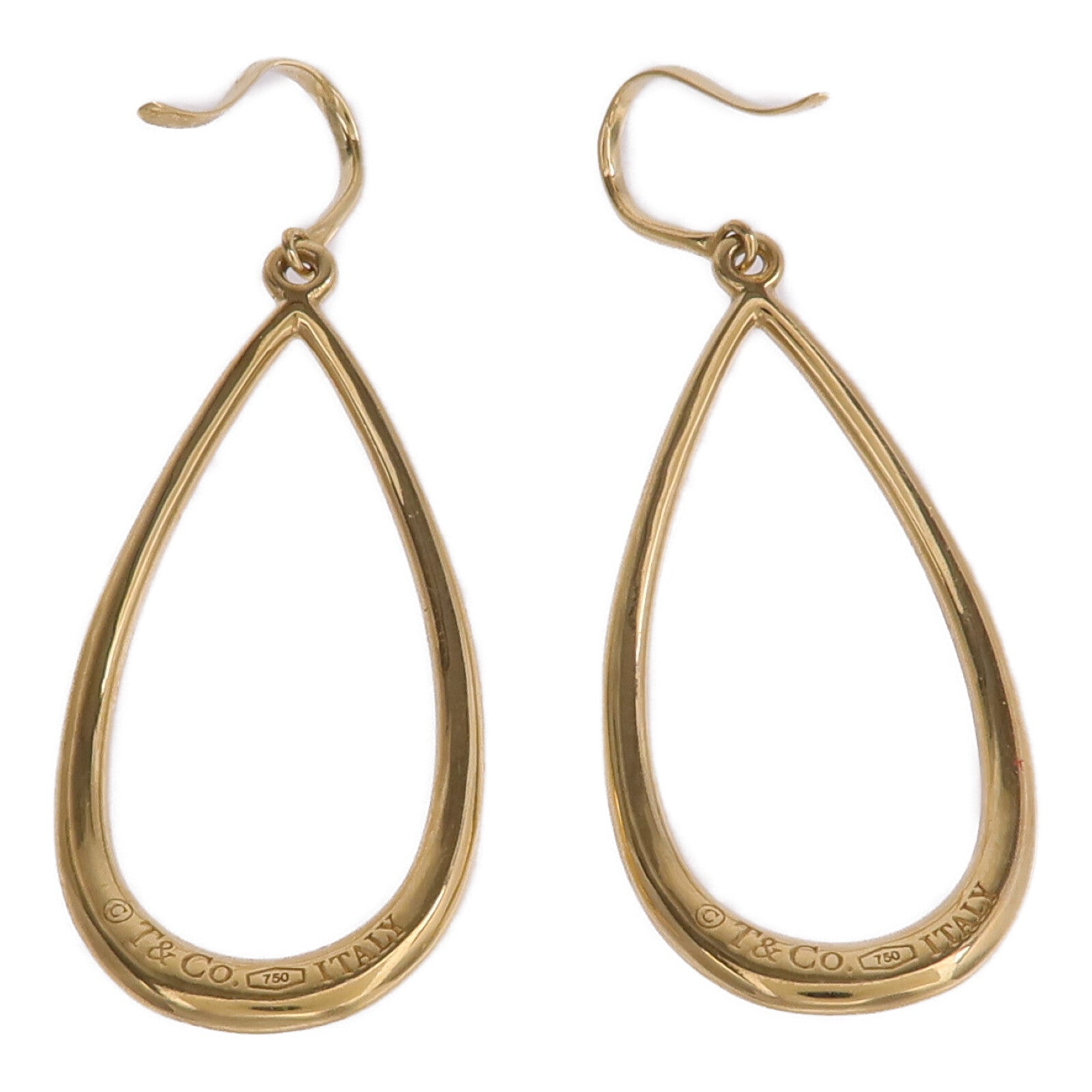 TIFFANY＆CO 18K黃金Open Teardrop Earrings耳環