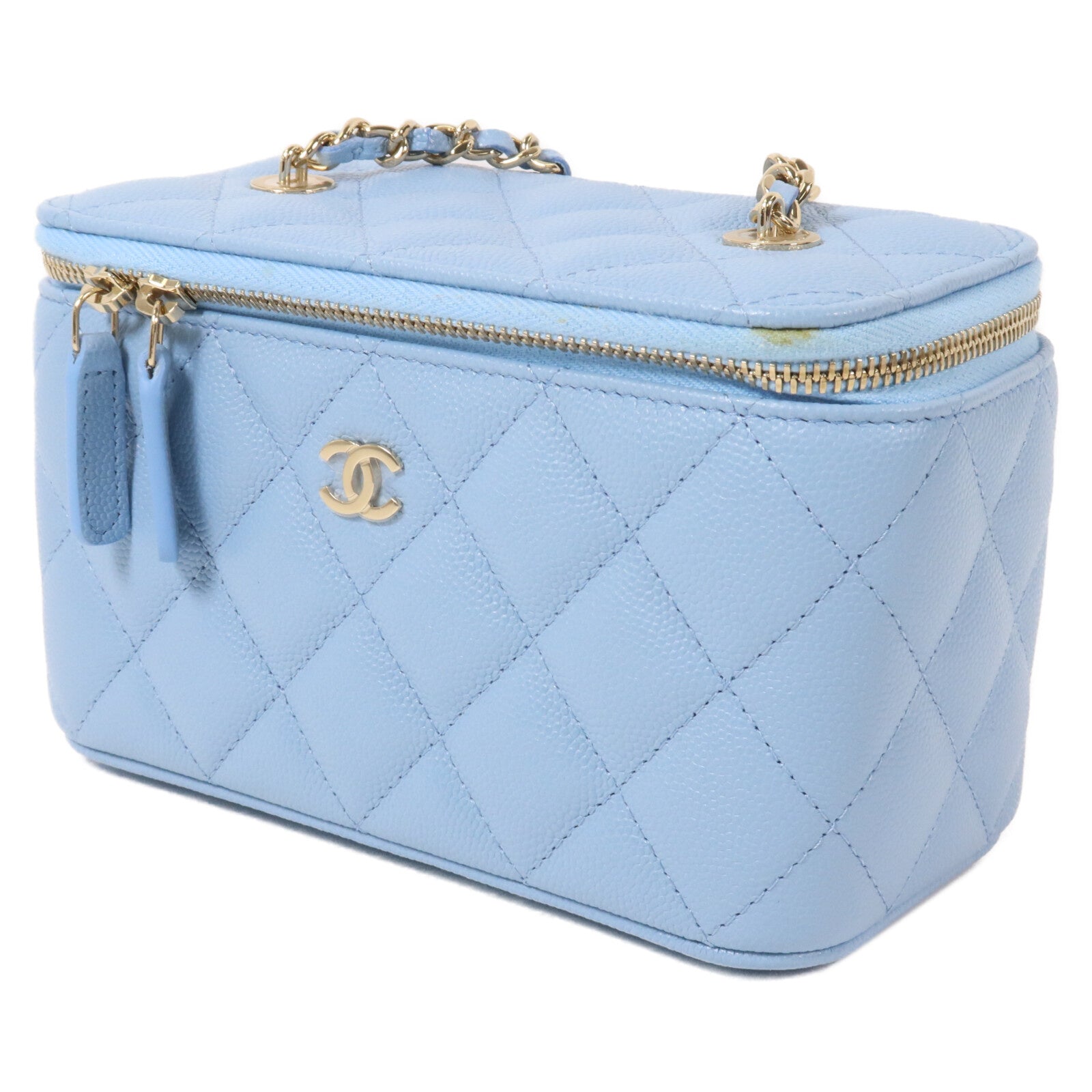 CHANEL 牛皮皮革Vanity Case鏈帶肩背袋