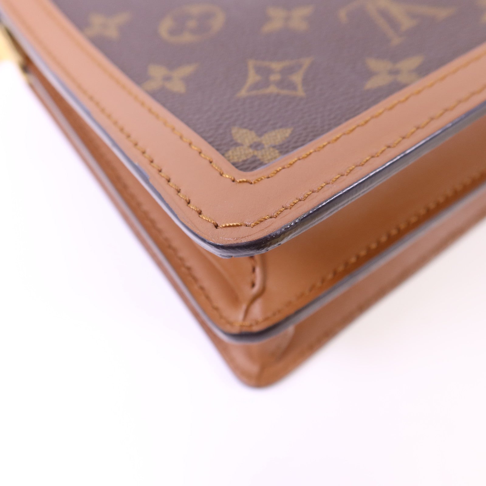 LOUIS VUITTON Monogram Reverse Dauphine MM金扣肩背袋