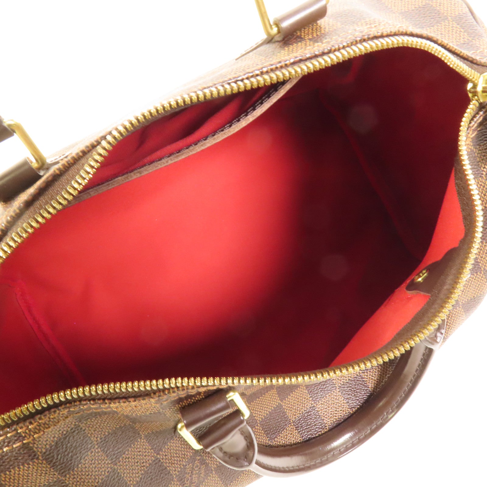 LOUIS VUITTON Damier Speedy Bandouliere 30金扣手挽肩背兩用袋