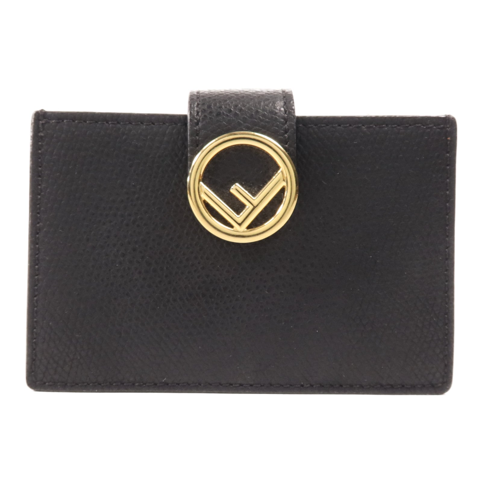 FENDI 牛皮皮革Flat F金扣卡片套