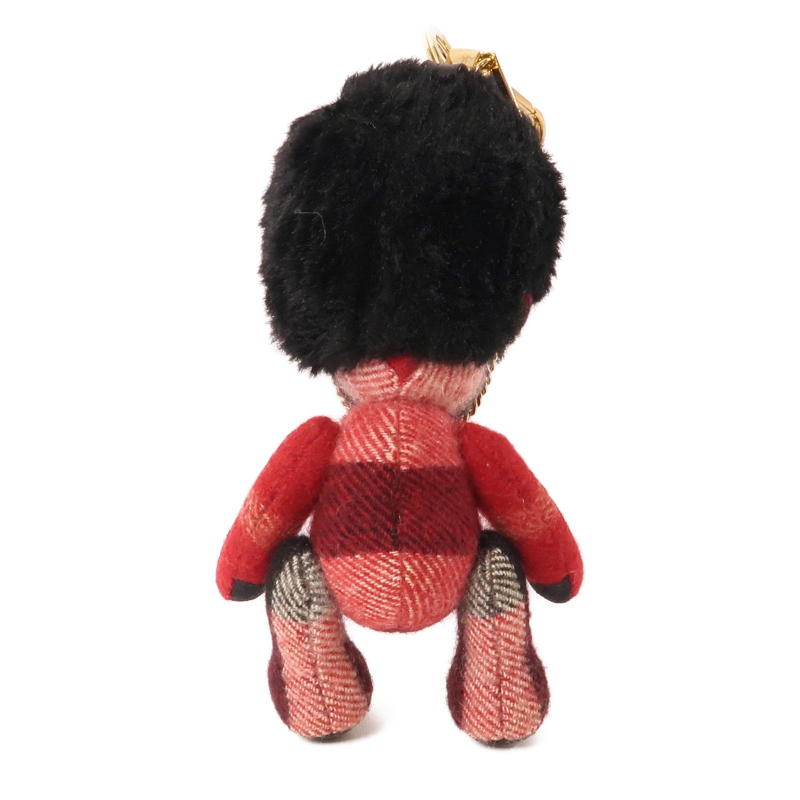 BURBERRY 羊絨Bear Key Ring Charm金扣鎖匙扣紅色/黑色