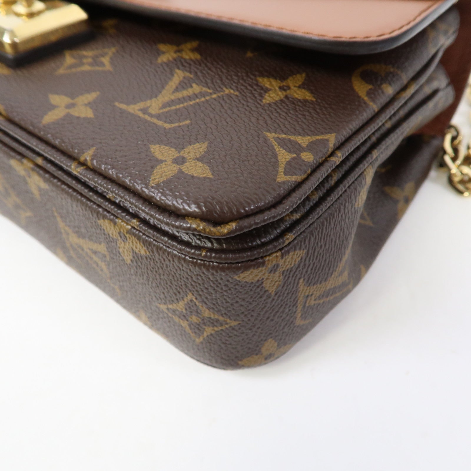 LOUIS VUITTON Monogram Marceau金扣鏈帶肩背袋啡色