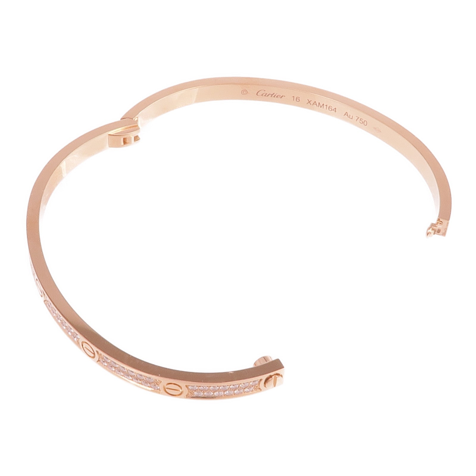 CARTIER 18K玫瑰金Love Bracelet Small Model Full Diamonds鑽石手鐲Cartier#16